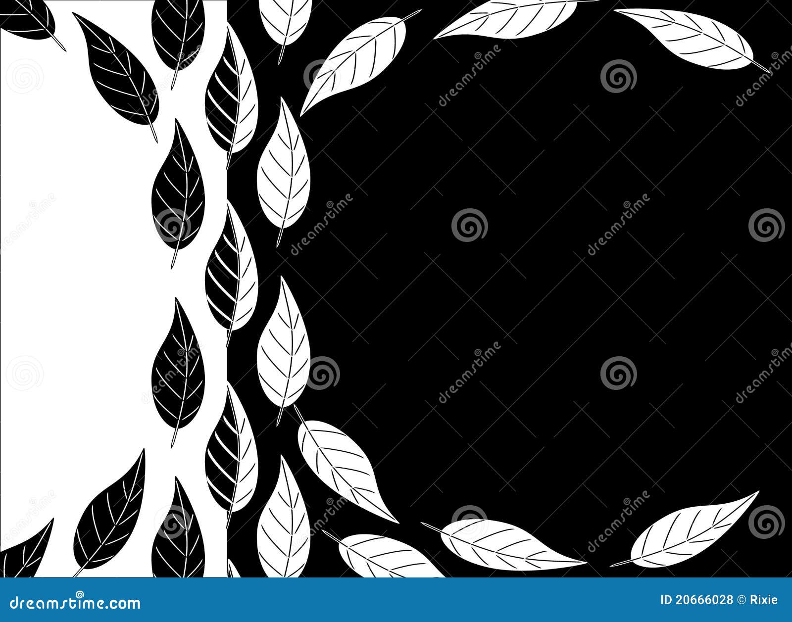 Black and White Leaves Background Stock Vector Illustration of