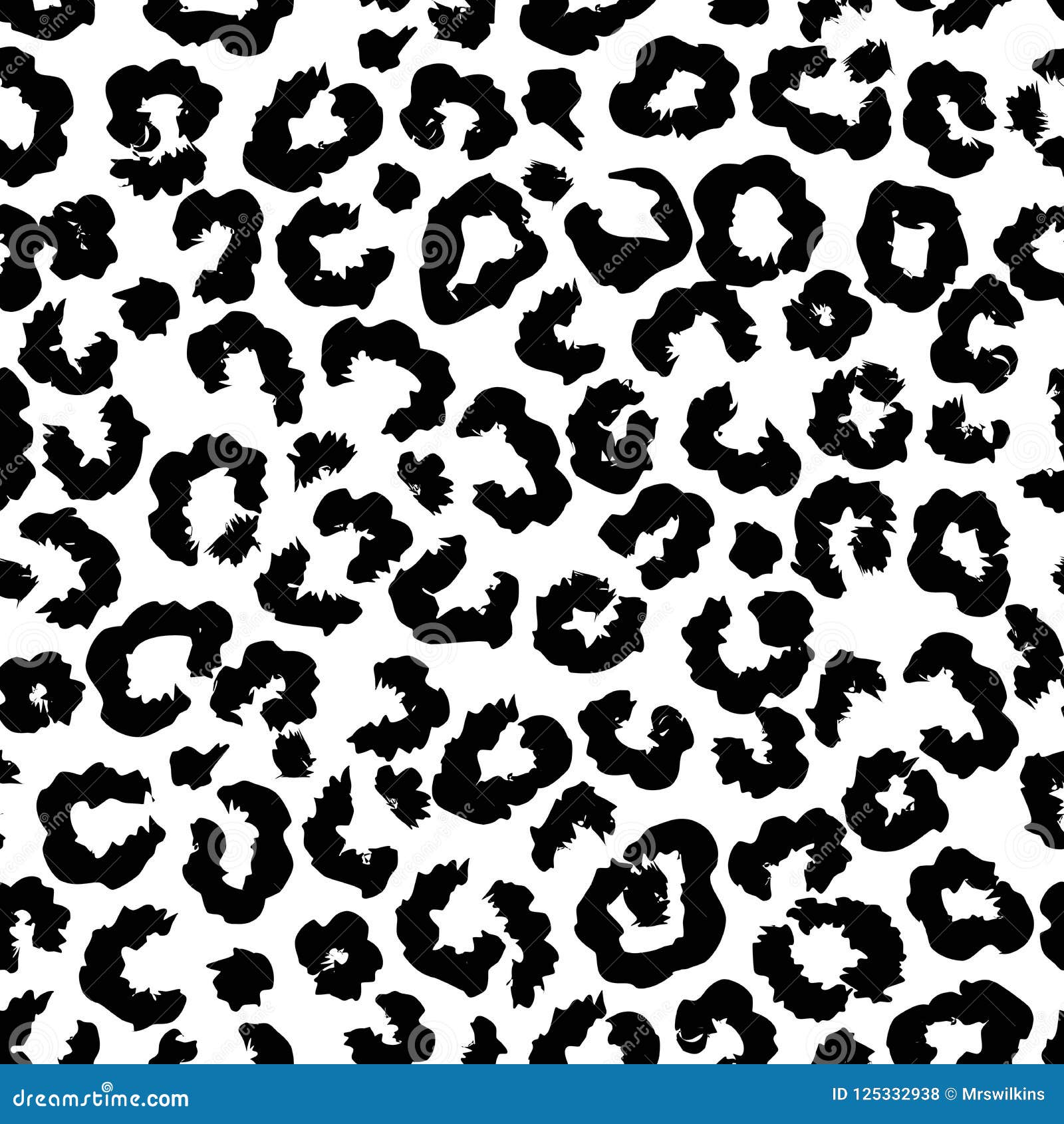 Black and White Leopard Pattern Stock Illustration - Illustration of ...