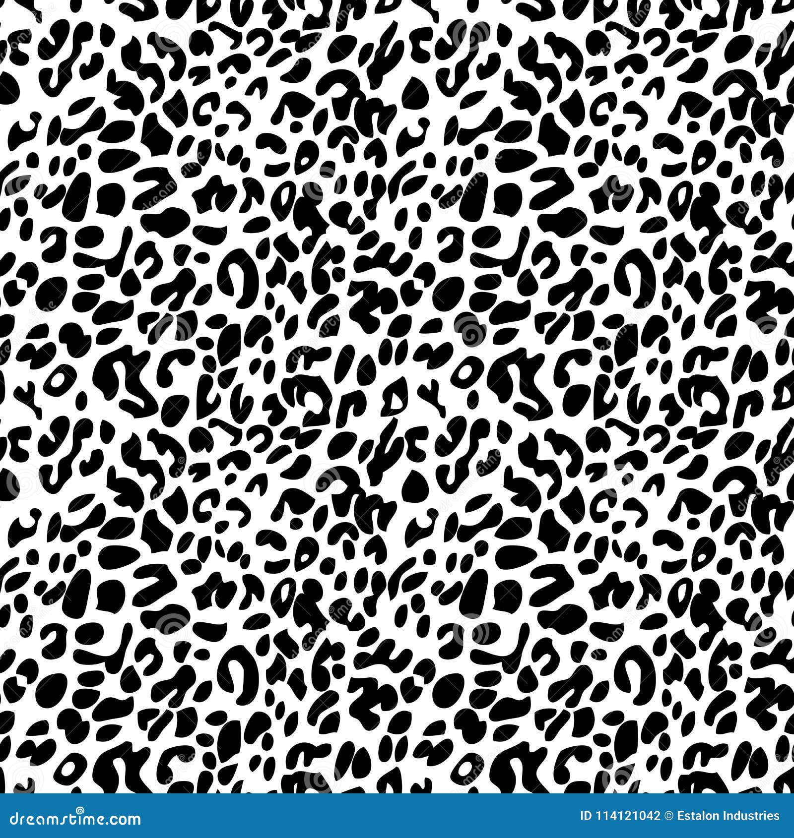 Black on White Leopard Print Seamless Repeat Pattern Background Stock ...