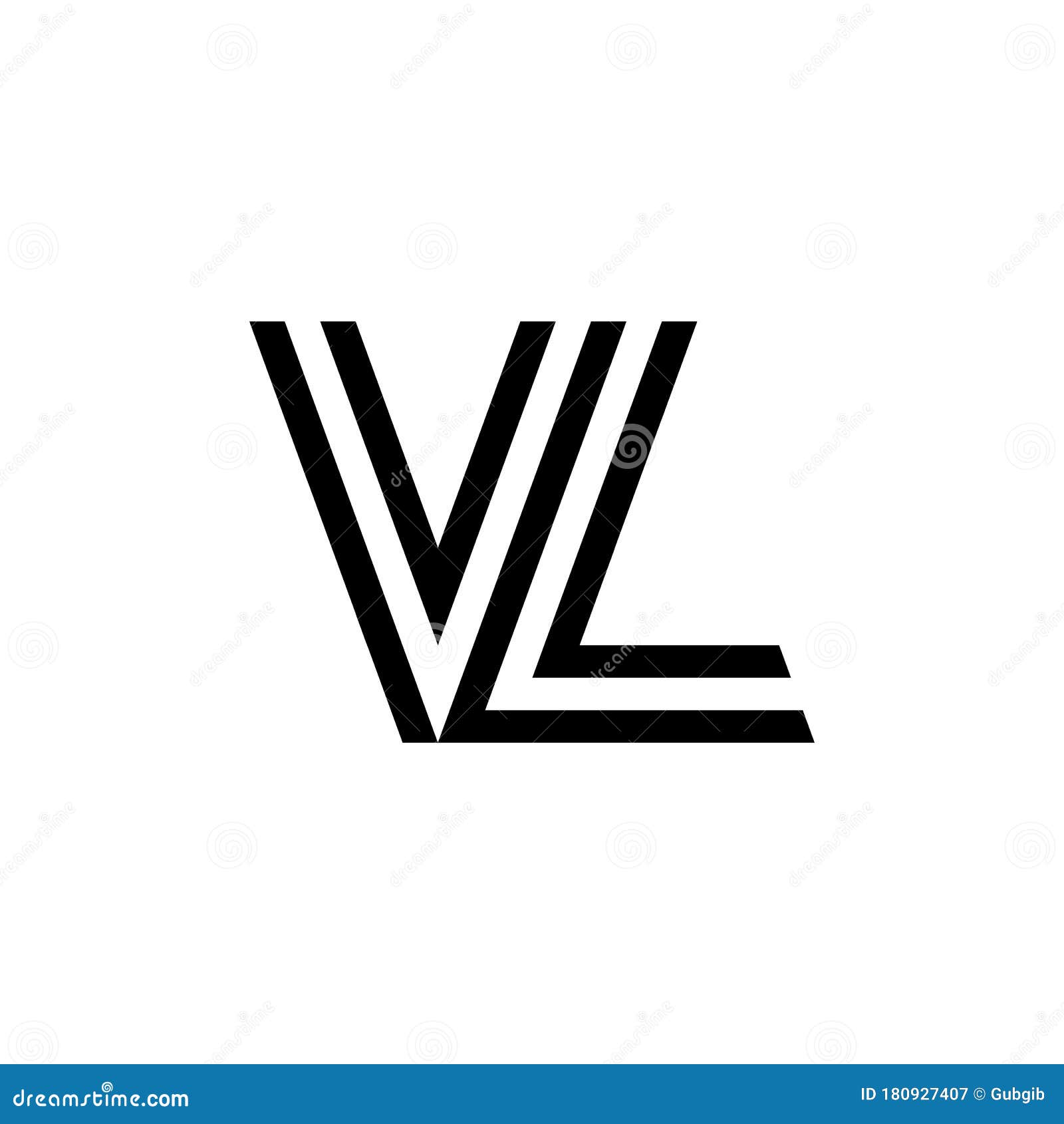 Black and White Letter VL Initial Logo Icon Stock Vector - Illustration of  black, type: 180927407