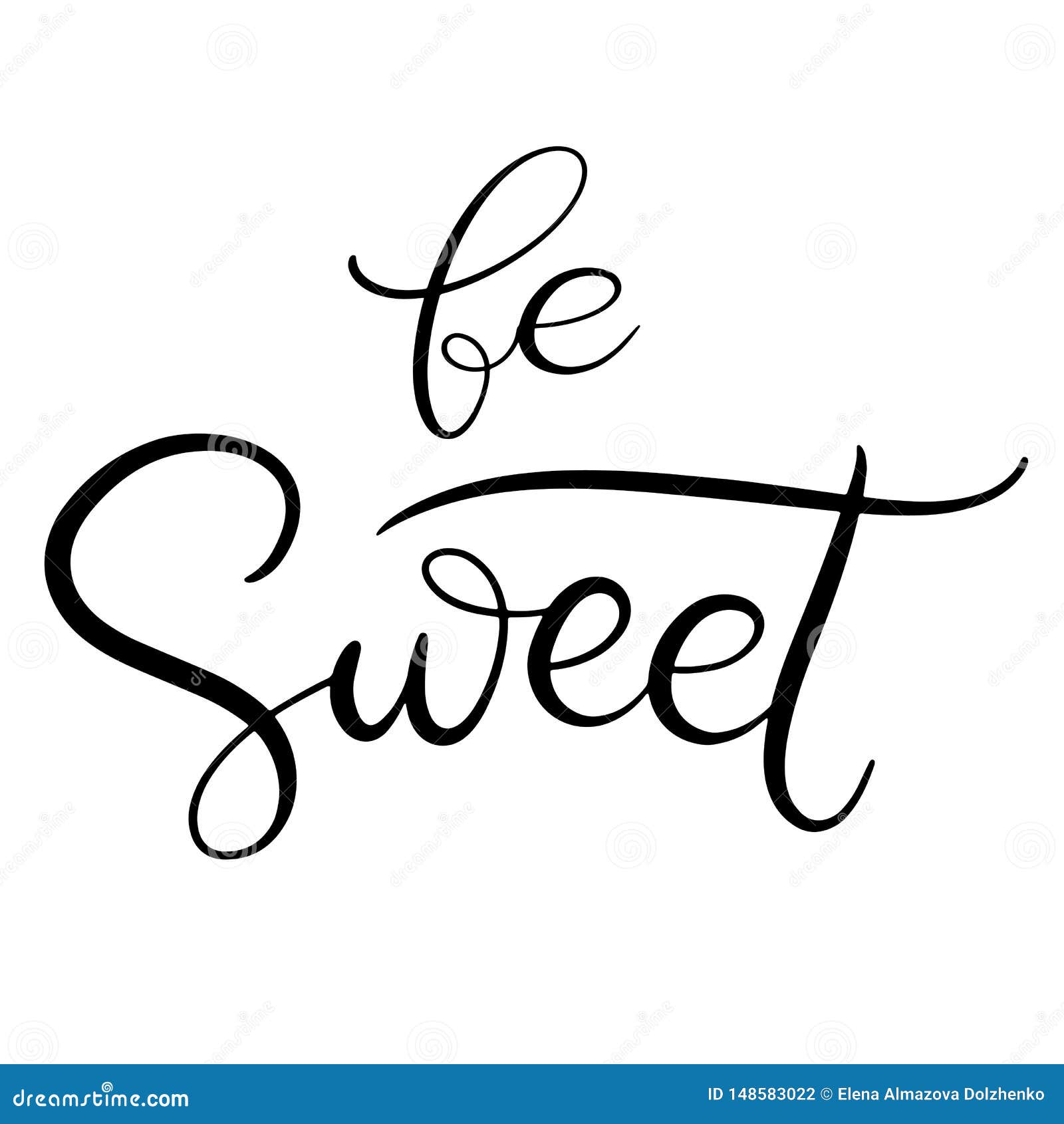 Black and White Lettering Vector Illustration. Stock Vector