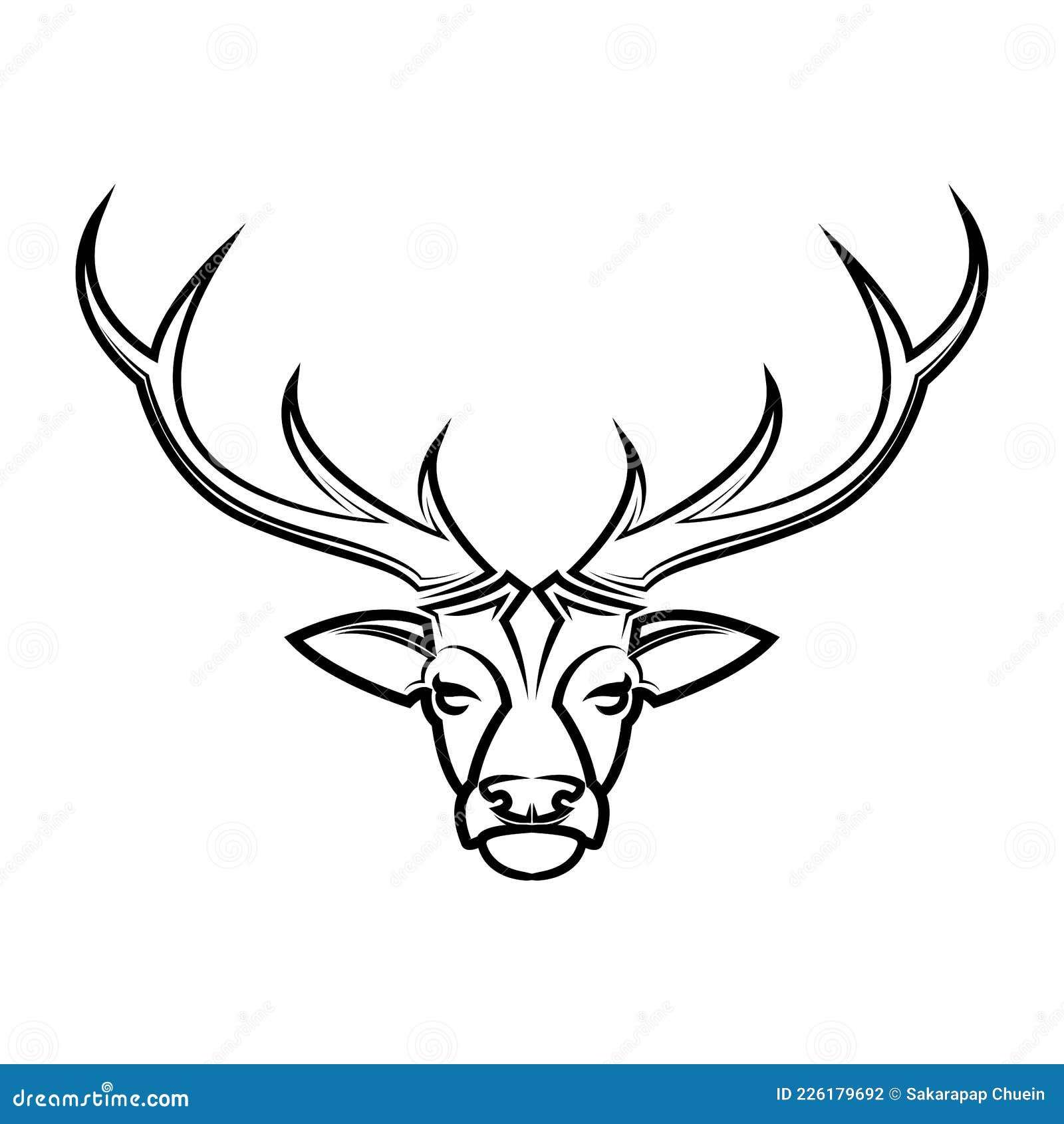 Line Art of Deer Head. Good Use for Symbol, Mascot, Icon, Avatar, Tattoo, T  Shirt Design, Logo or Any Design Stock Vector - Illustration of beautiful,  decoration: 226179692