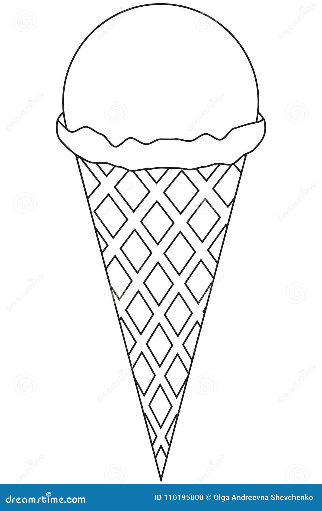 Black And White Line Art Icon Ice Cream Stock Vector Illustration Of Frozen Card