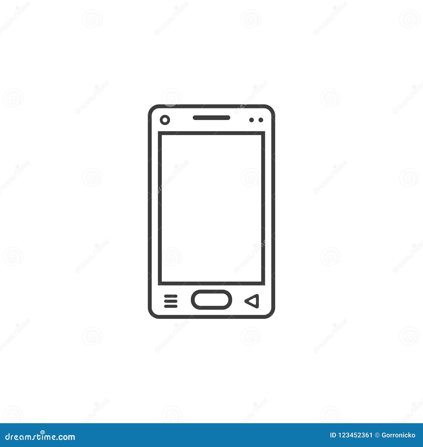 Line Art Simple Vector Icon of Smartphone Stock Illustration Illustration of cellphone