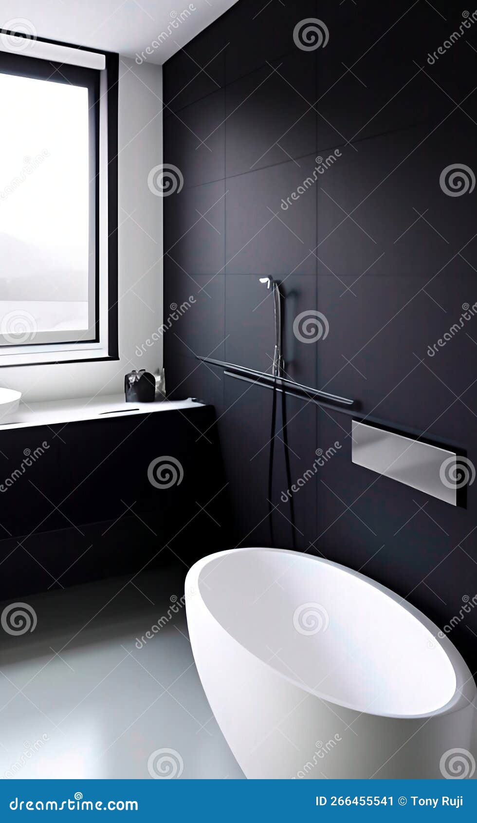 Black and White Luxury Bathroom Stock Image Image of light, cozy