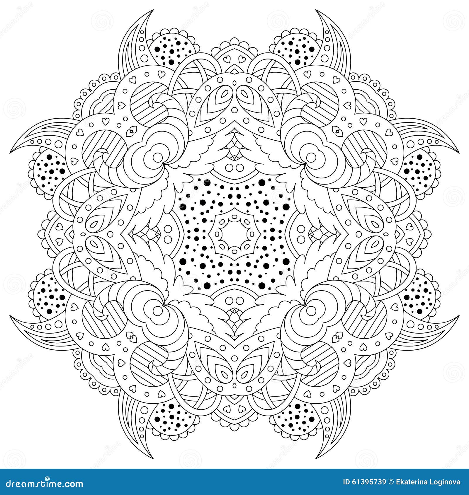 Black and white mandala. stock vector. Illustration of black - 61395739