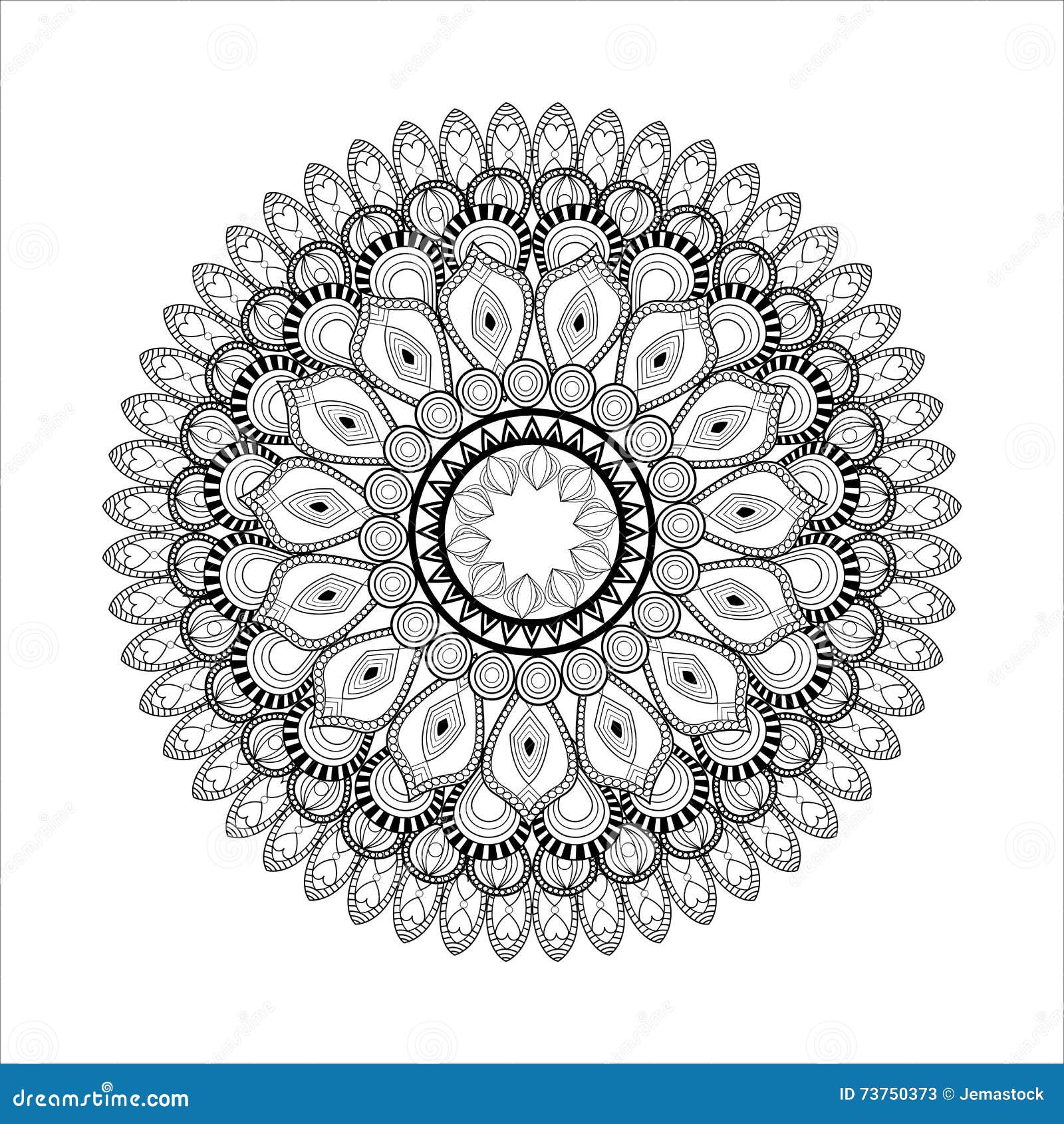 black and white mandale icon. bohemic .  graphic