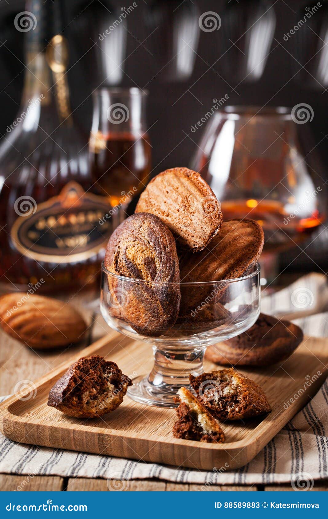 Black and White Marbled Madeleines Cookies Stock Image Image of