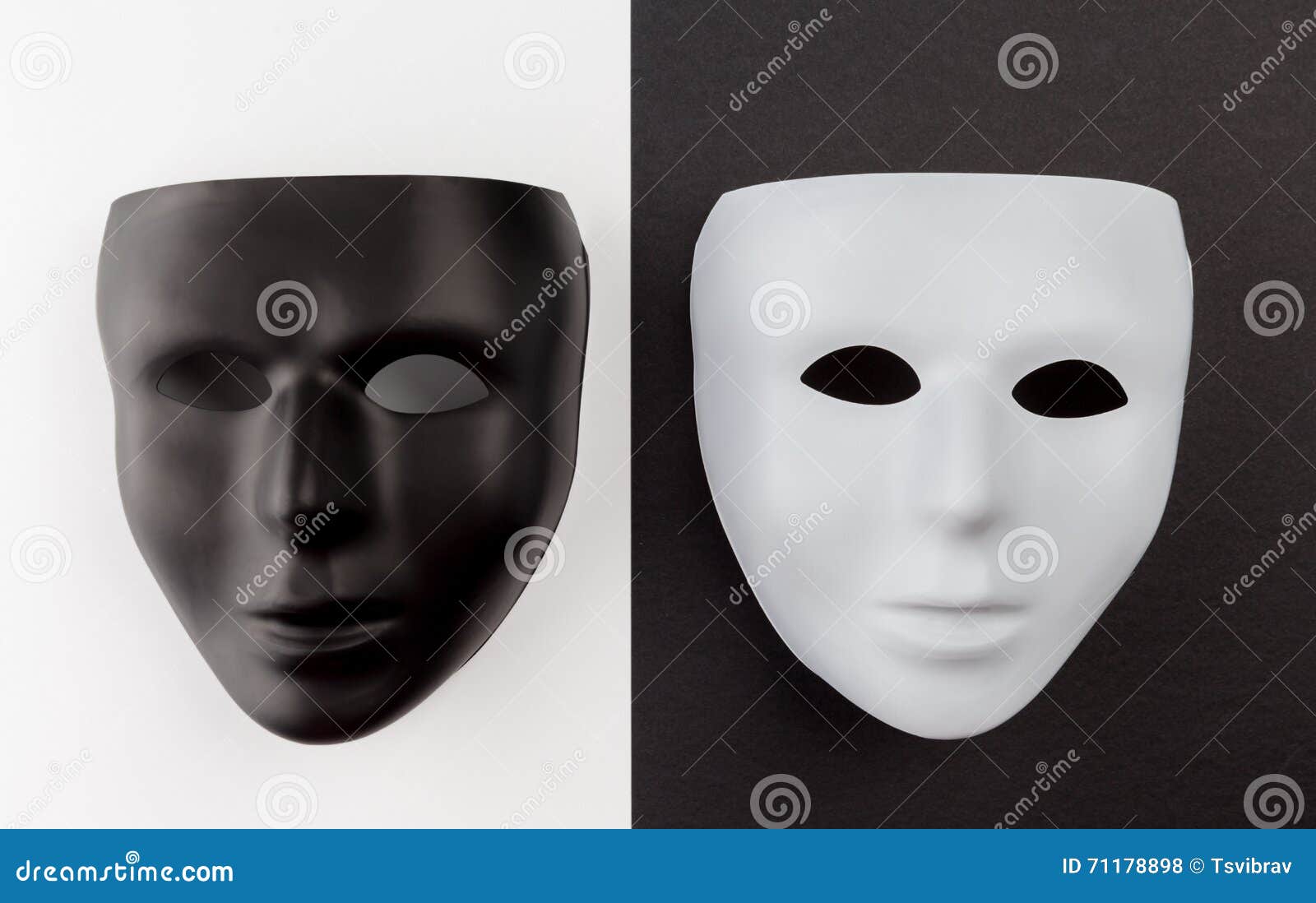 Black and white masks. stock photo. Image of concept - 71178898