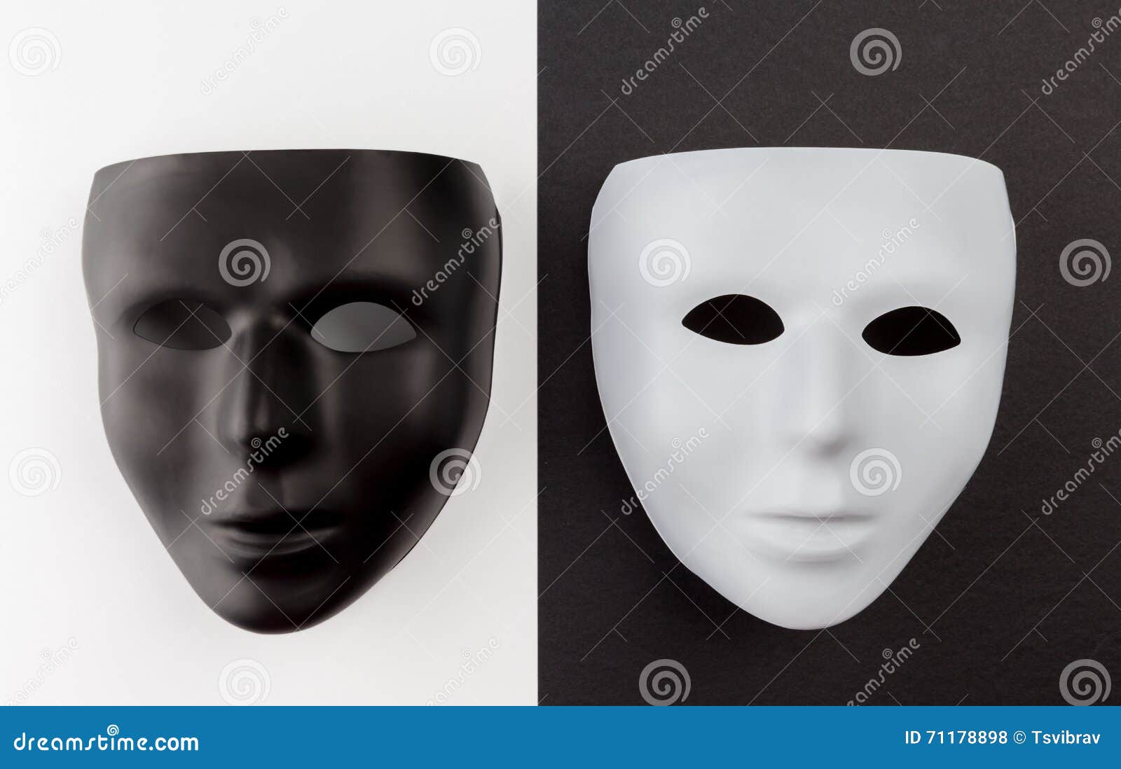 Black and white masks. stock photo. Image of concept 71178898