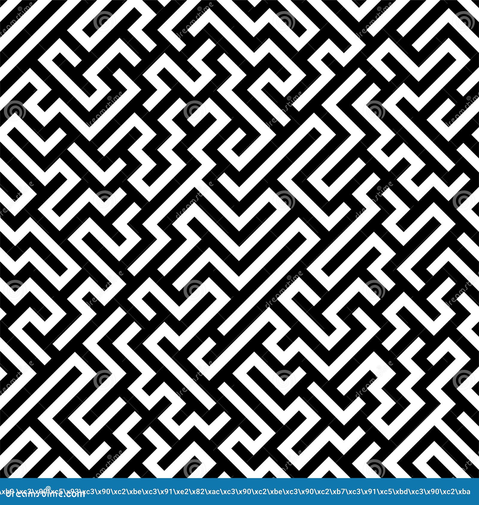 Black and White Maze Background Image, Vector Illustration Stock Vector
