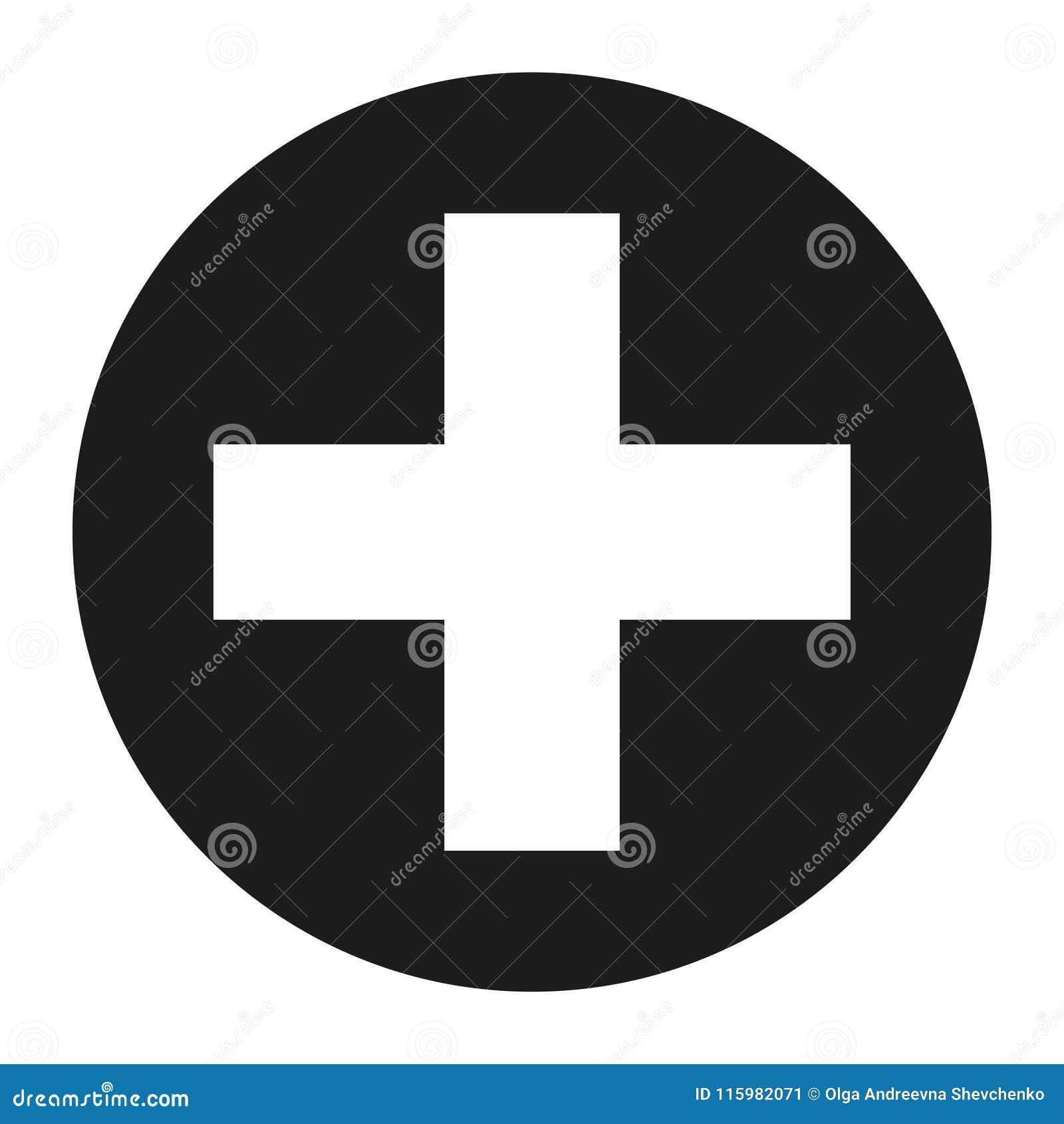 Black and White Medical Cross Symbol Silhouette Stock Illustration ...