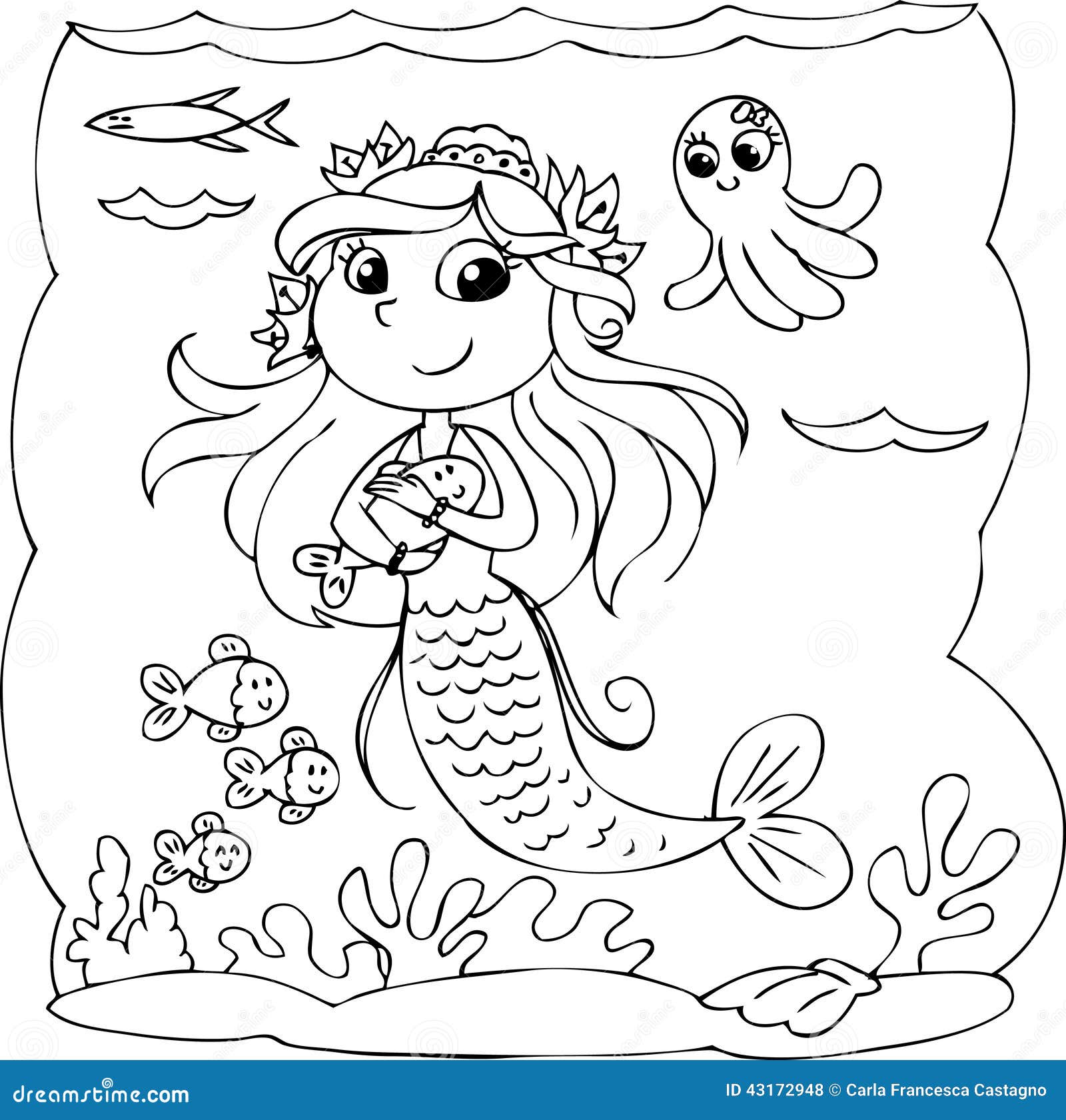 underwater mermaid coloring pages - photo #25