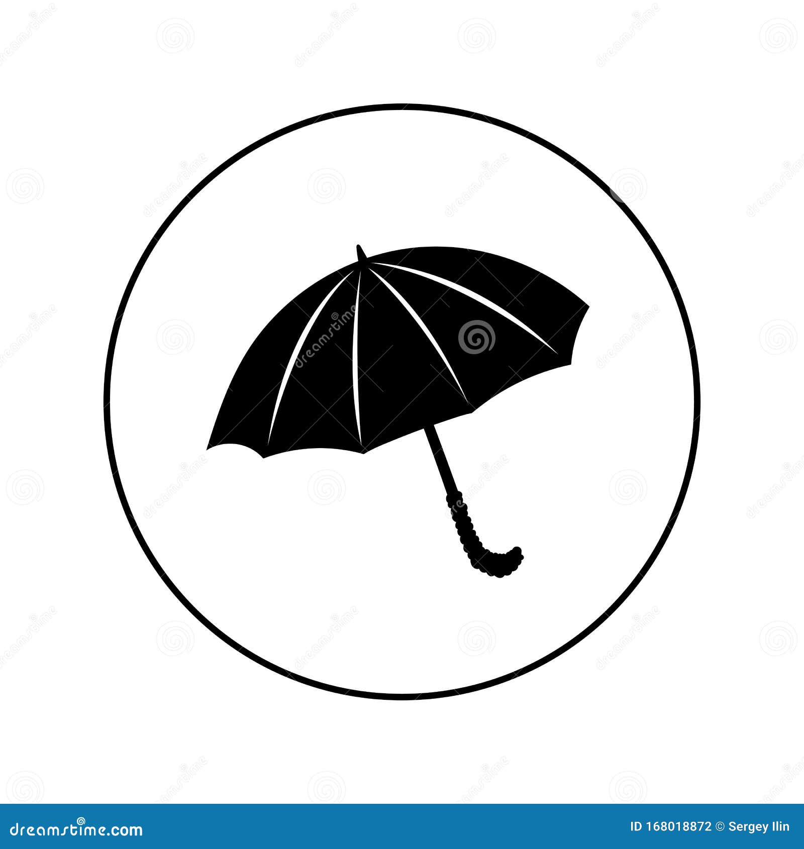 Umbrella Vector Logo Icon for . Black on White Stock Illustration