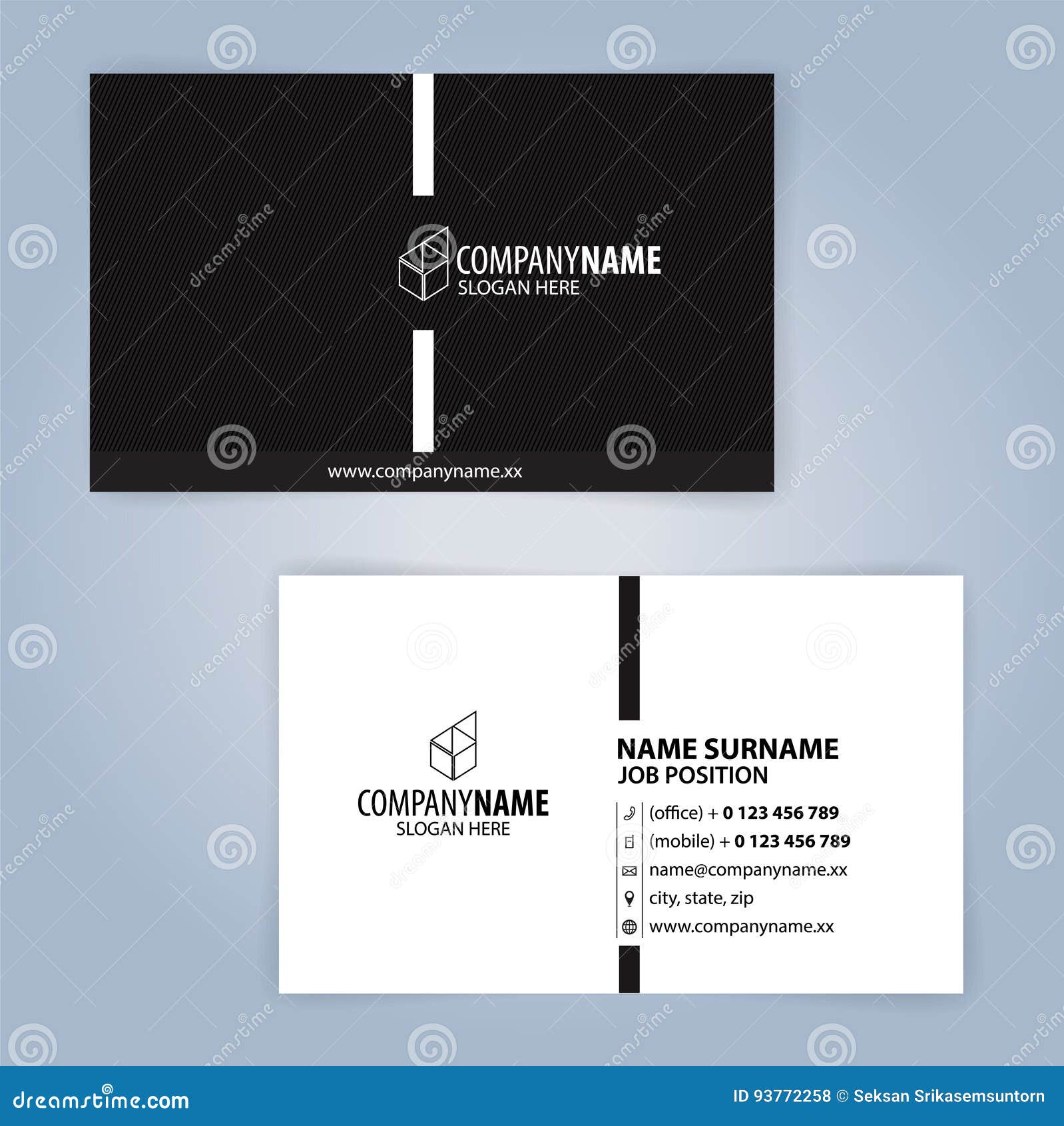 Black and White Modern Business Card Template Stock Vector