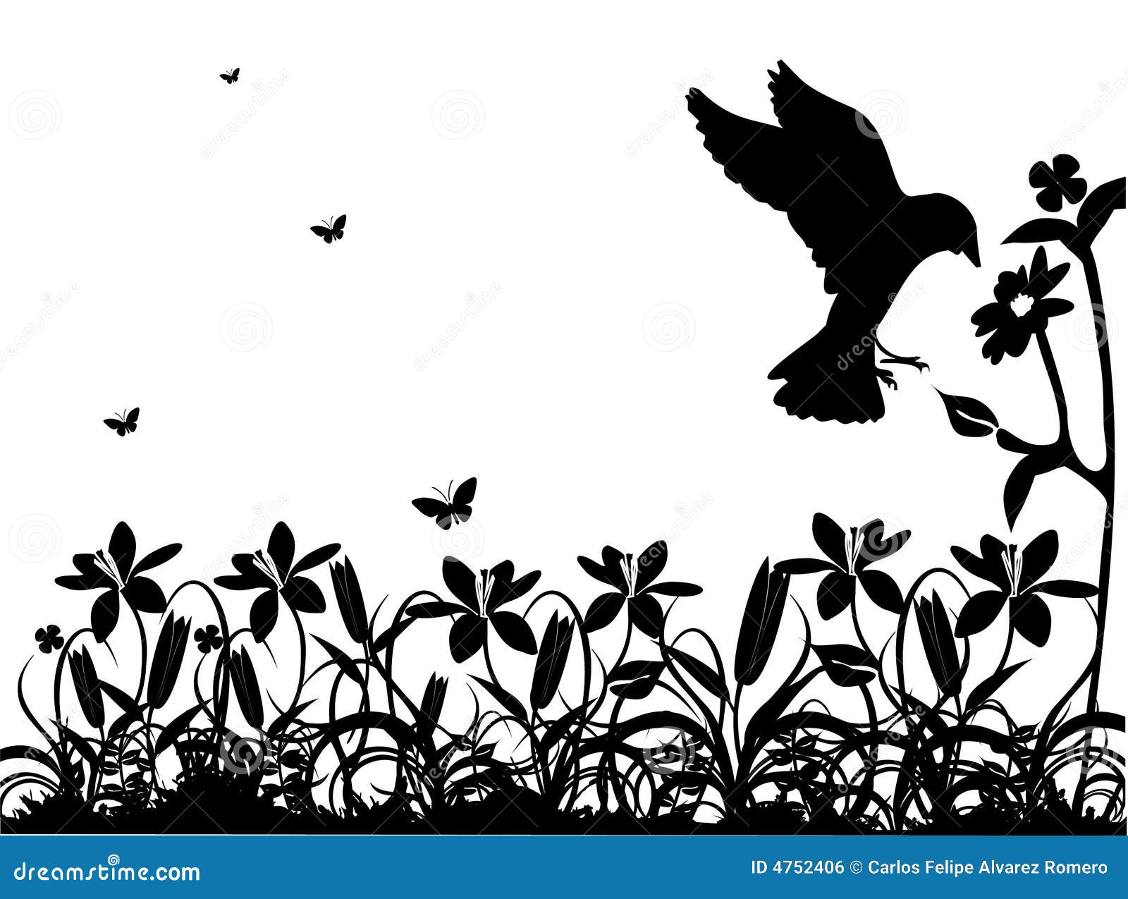 Black And White Nature Vector Royalty Free Stock Image - Image: 4752406