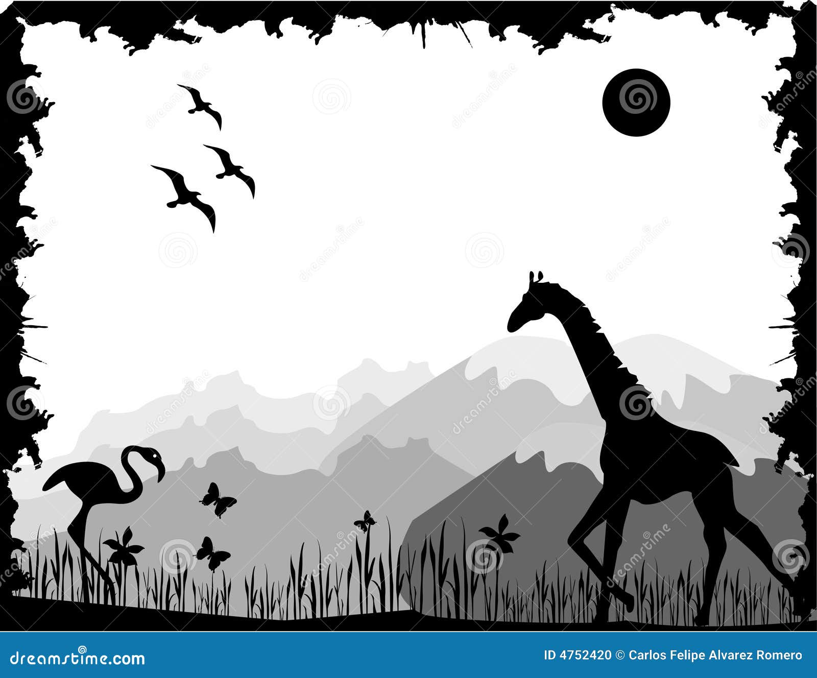 Black And White Nature Vector Stock Vector - Image: 4752420