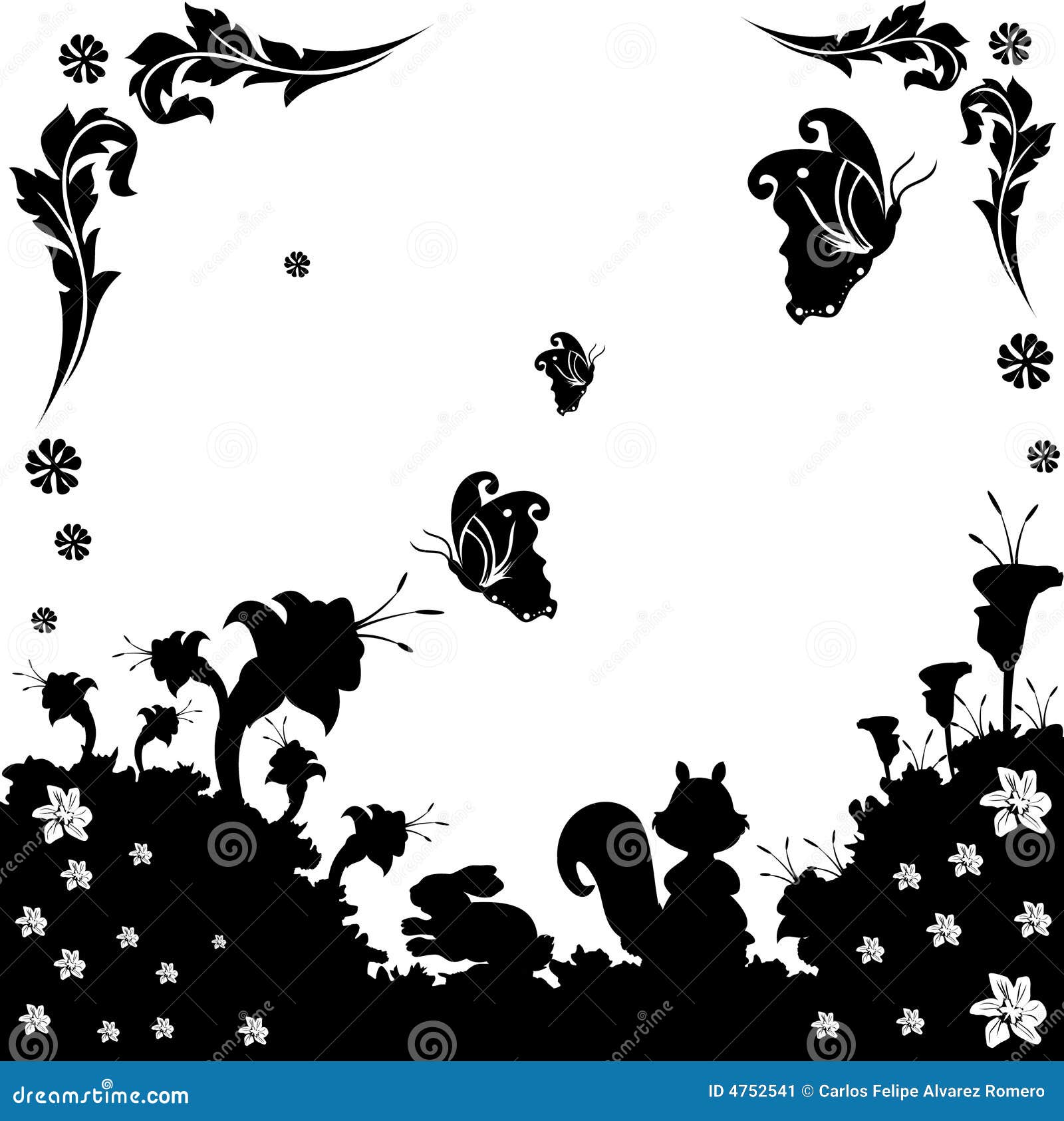 Black And White Nature Vector Stock Image - Image: 4752541
