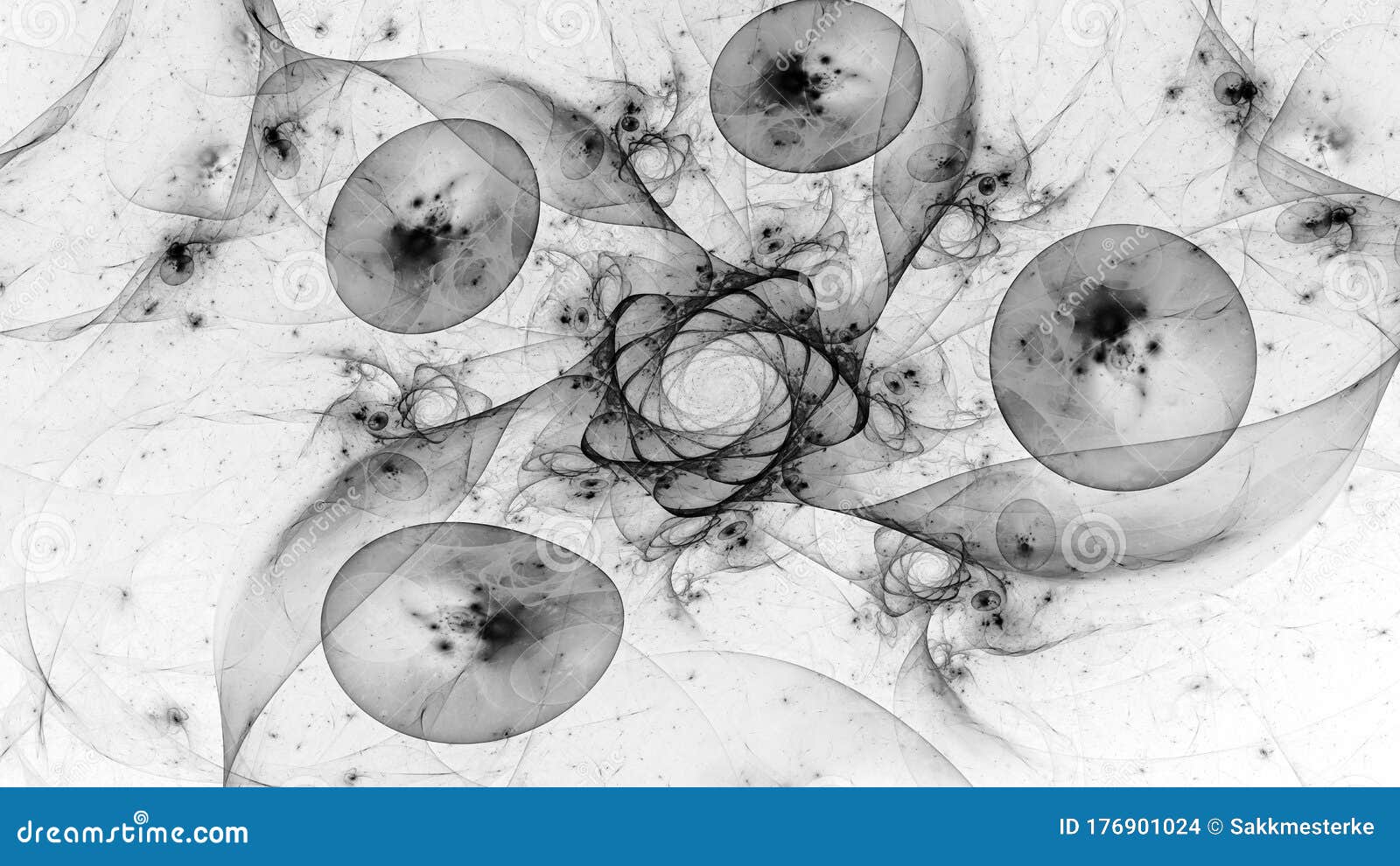 Black and White Negative Spiral Quantum with Balls Effect Stock