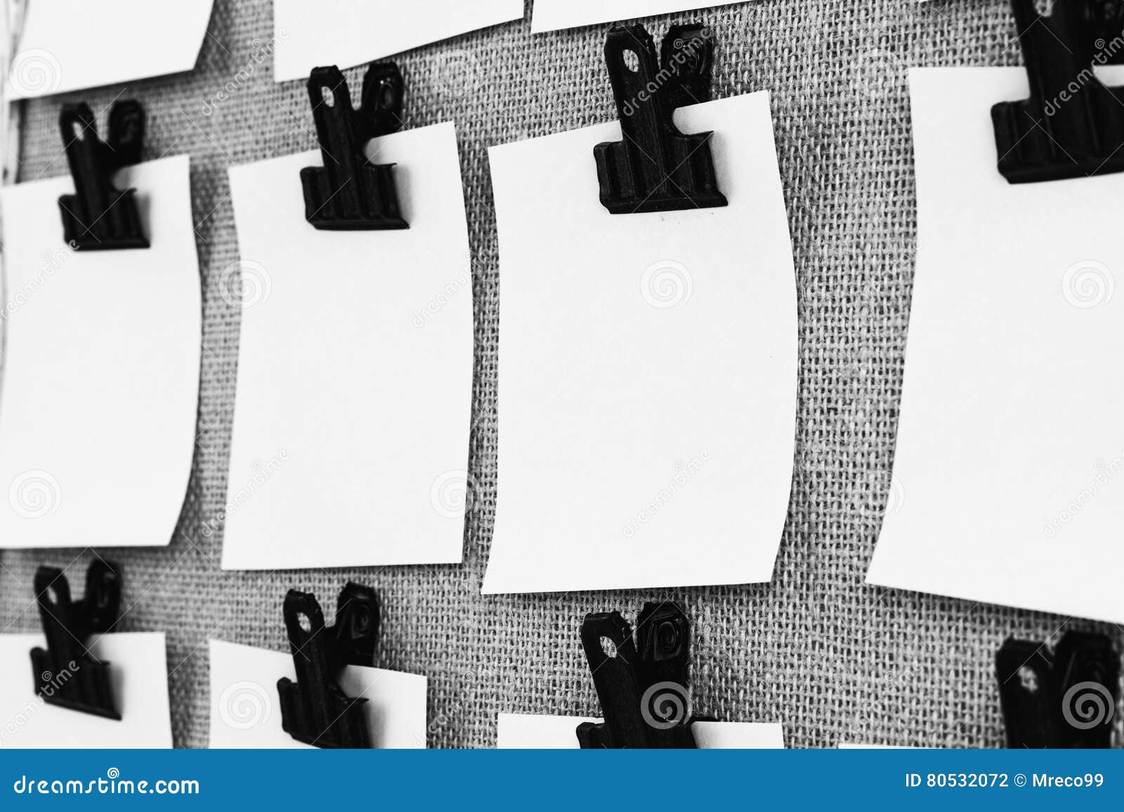 Black and White Notice Board with Notes Stock Photo Image of