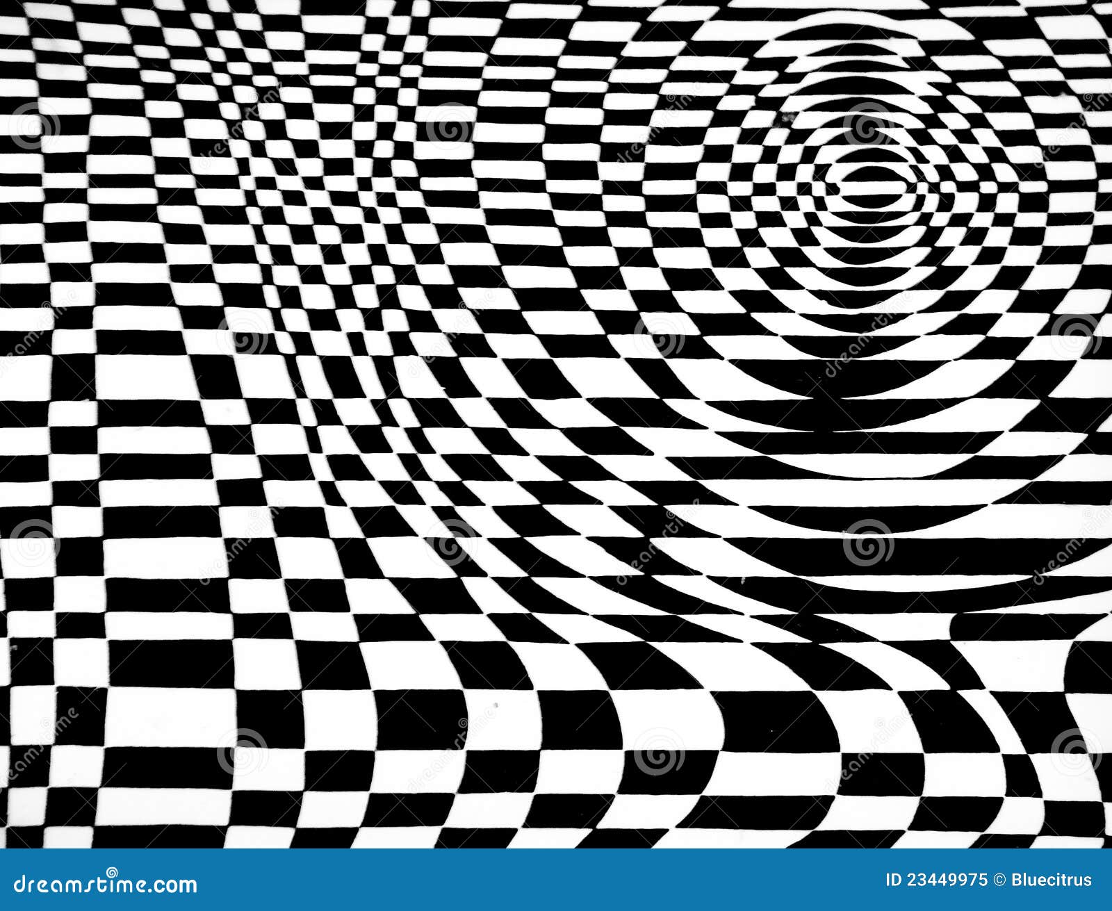 Black and White Op Art Checkered Stock Illustration - Illustration