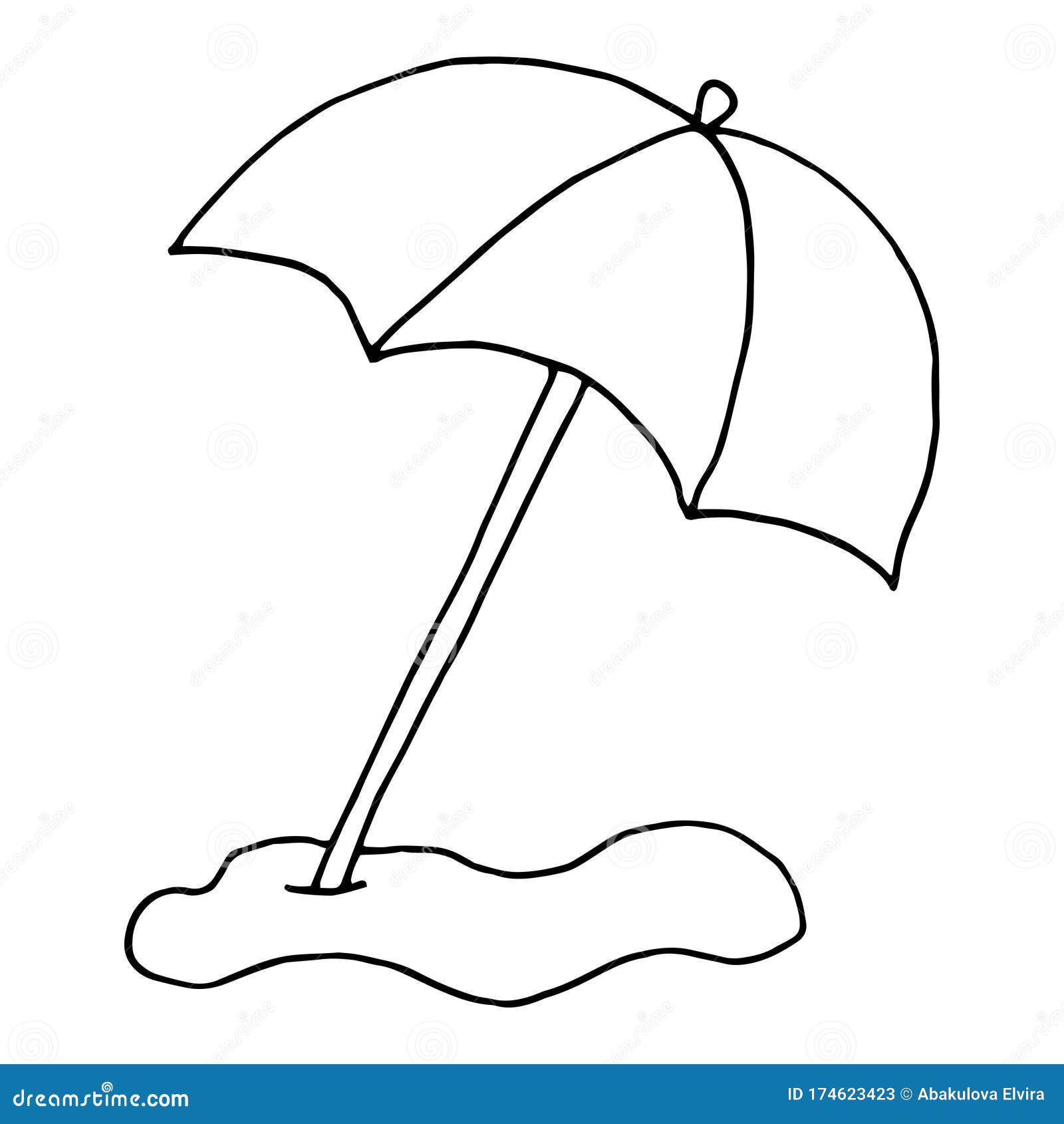 Illustration Of A Beach Umbrella. Cartoon Drawing Of A Sun Umbrella. Sun  Protection For The Beach. Vector Illustration. Drawing For Children.  Royalty Free SVG, Cliparts, Vectors, and Stock Illustration. Image  129672255.
