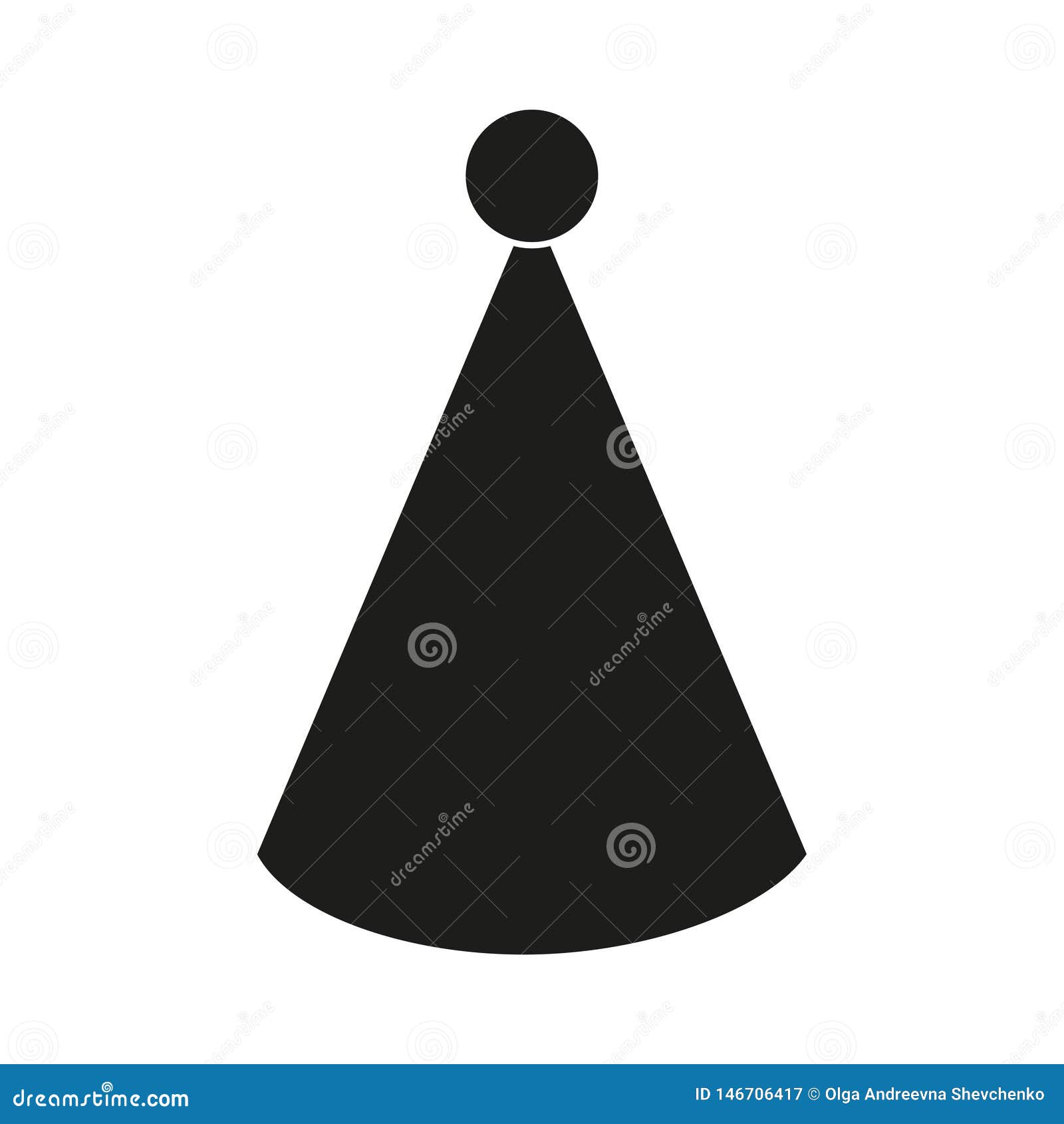Download Black And White Party Hat Silhouette Stock Vector ...