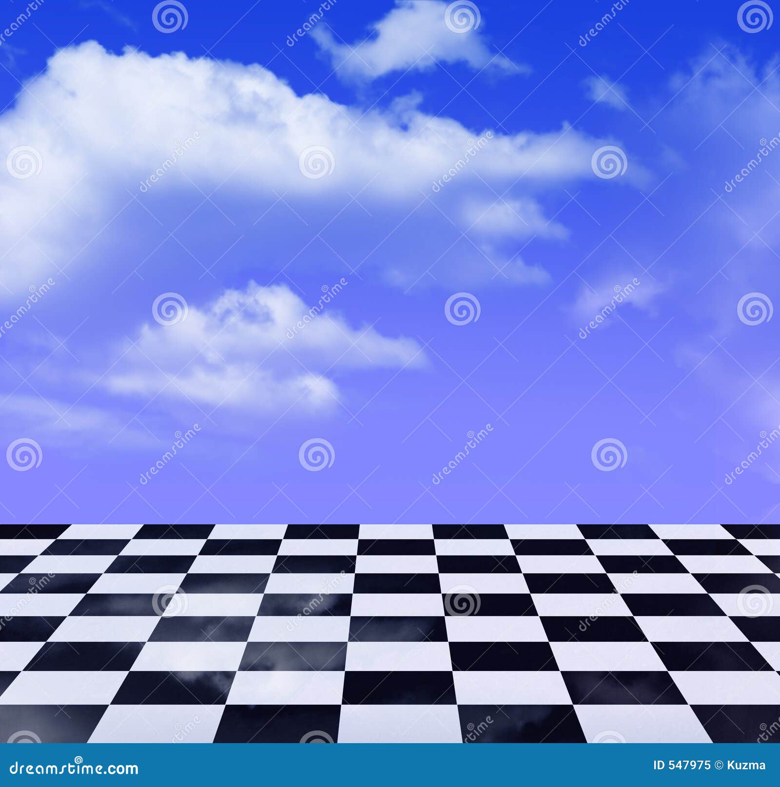 black-and-white pattern and blue sky