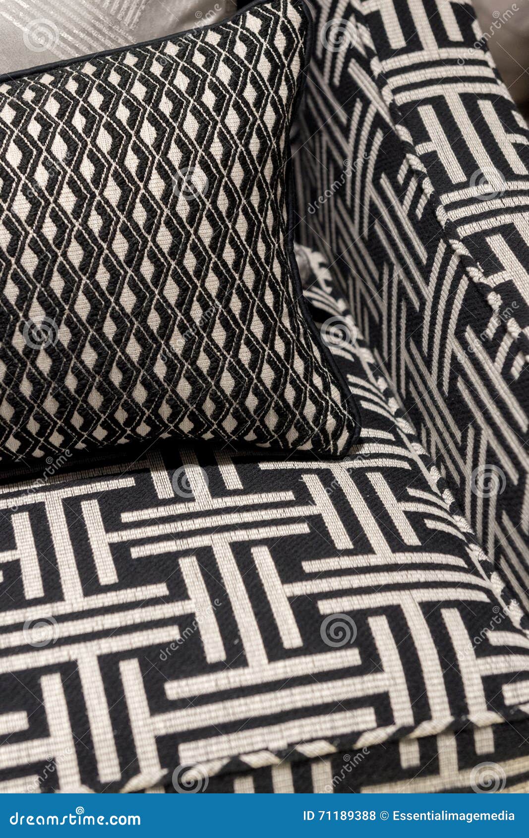 Black and White Patterned Chair Stock Photo Image of clean, comfy