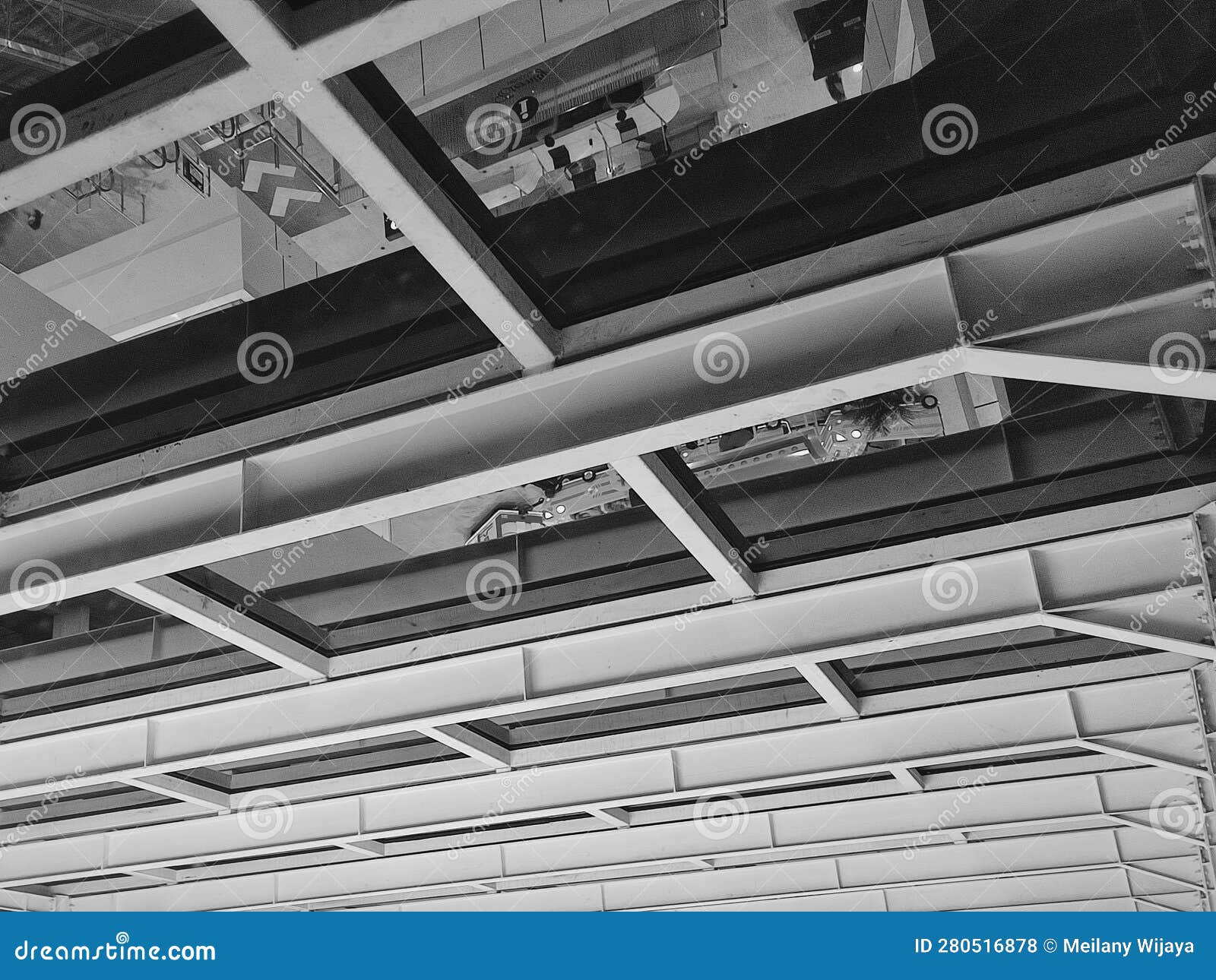 Black and White Photo of a Beautiful Architecture Pattern of a Ceiling