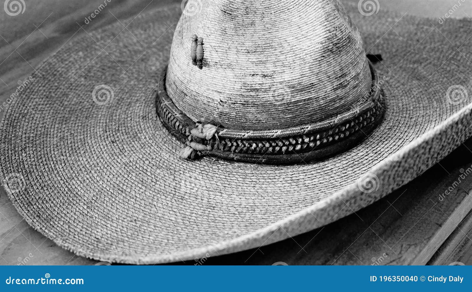A Black and White Photo of a Sombrero Stock Photo - Image of black ...