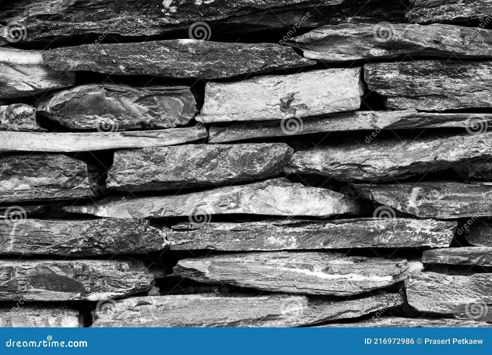 A Black and White Photograph Background of Stone Wall. Part of Stone ...