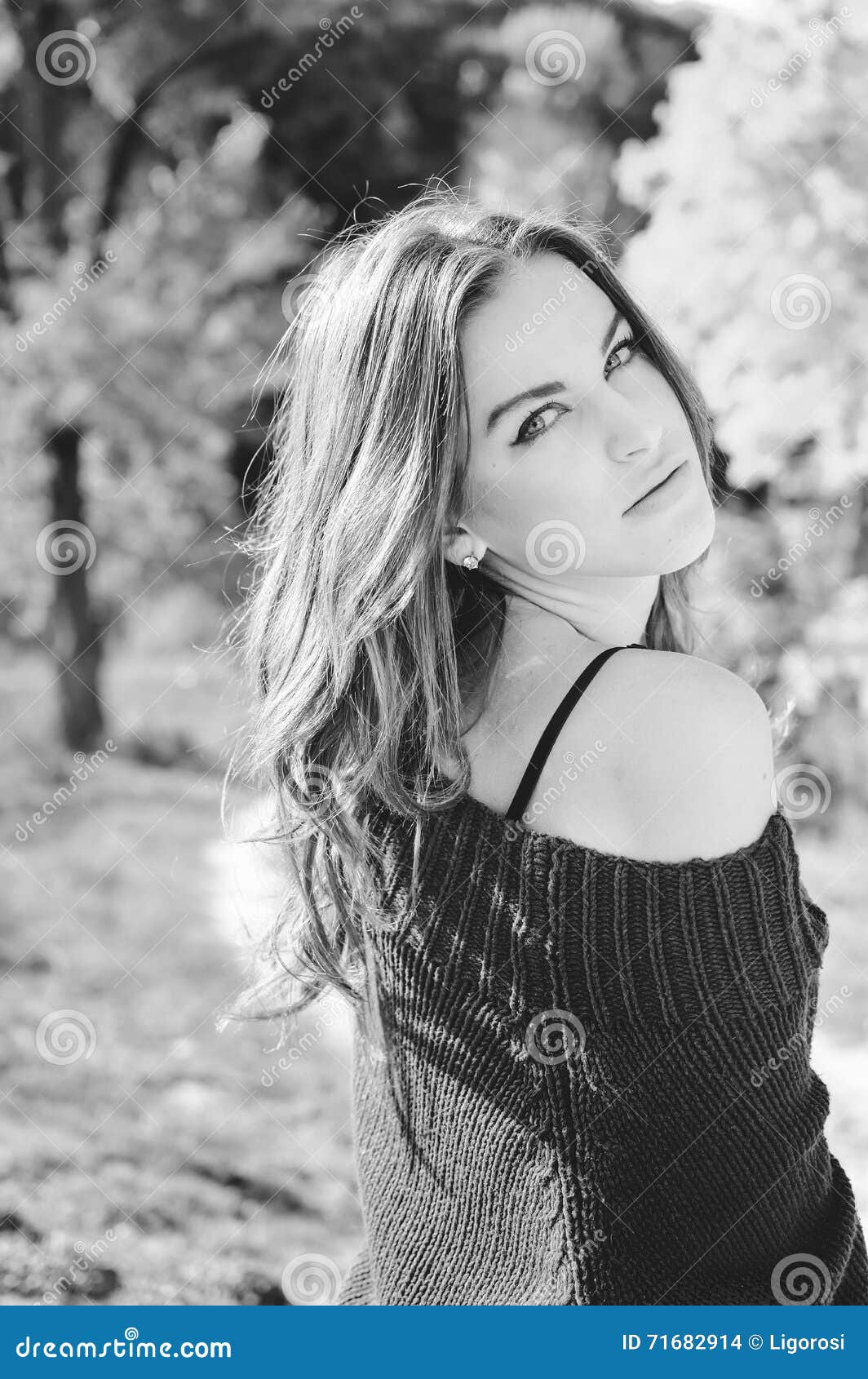 Black and White Photography Closeup of Beautiful Young Lady Sensually ...