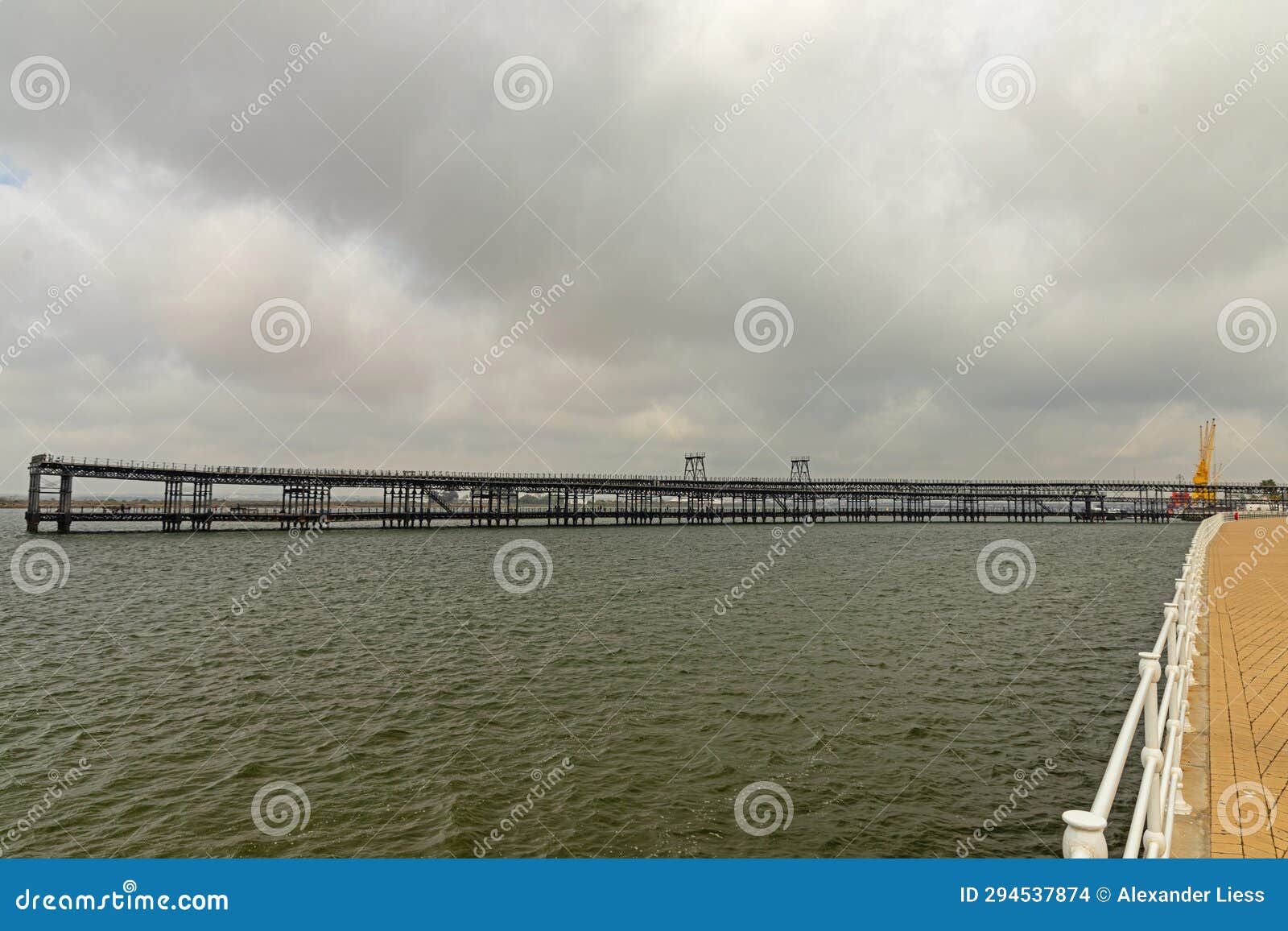 black and white picture of the rio tinto company dock or in spanish muelle de la compaÃ±Ã­a de rÃ­o tinto in huelva in andalusia