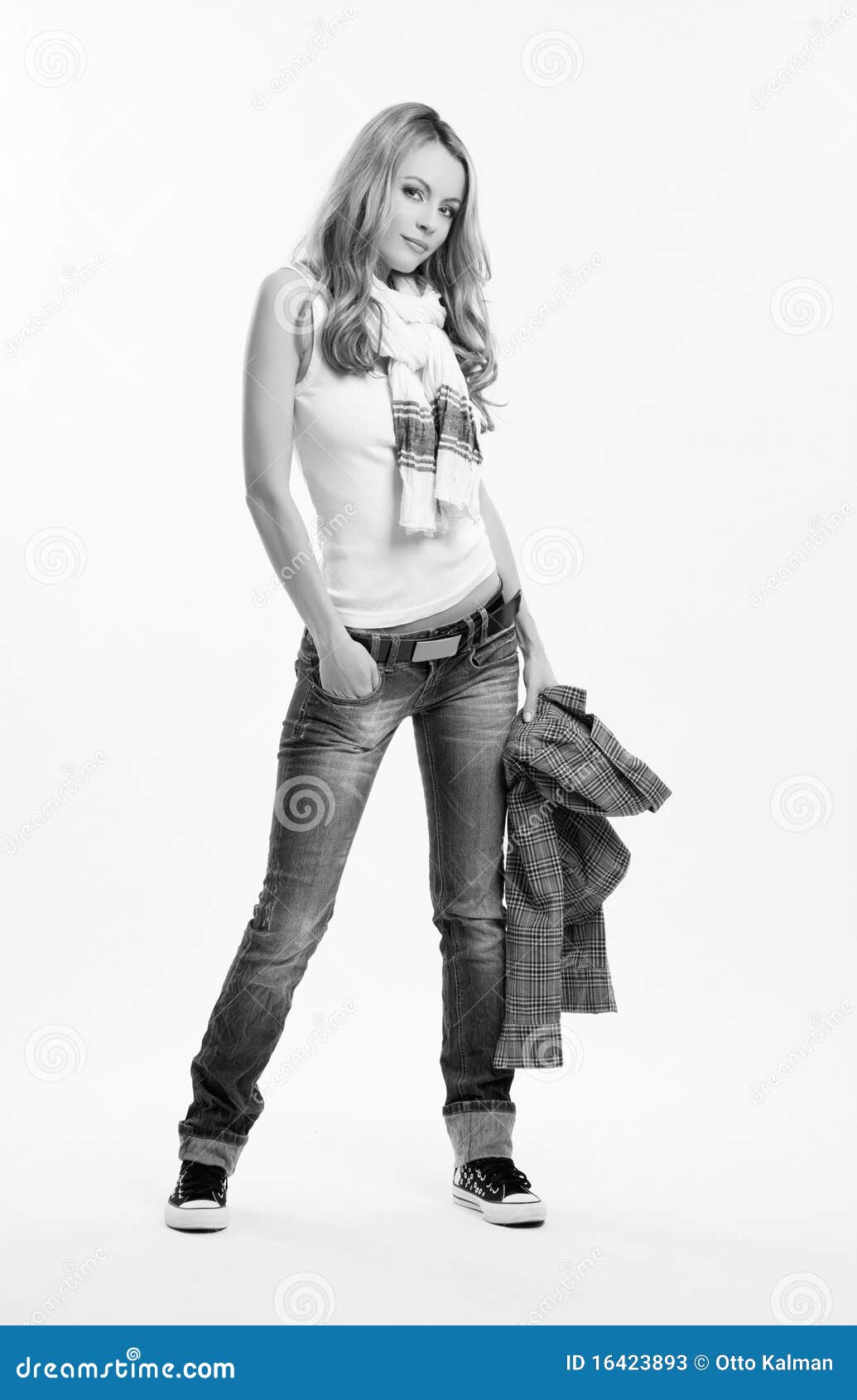 Black and White Picture of a Woman Stock Image - Image of touch, black ...