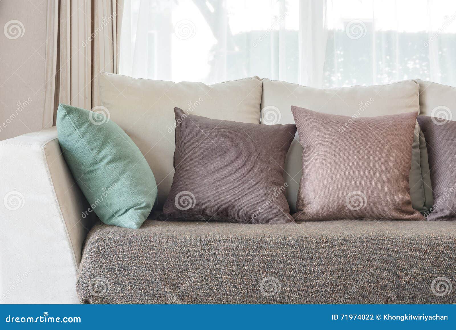 Black and White Pillows on Bed in Modern Bedroom Stock Photo Image of