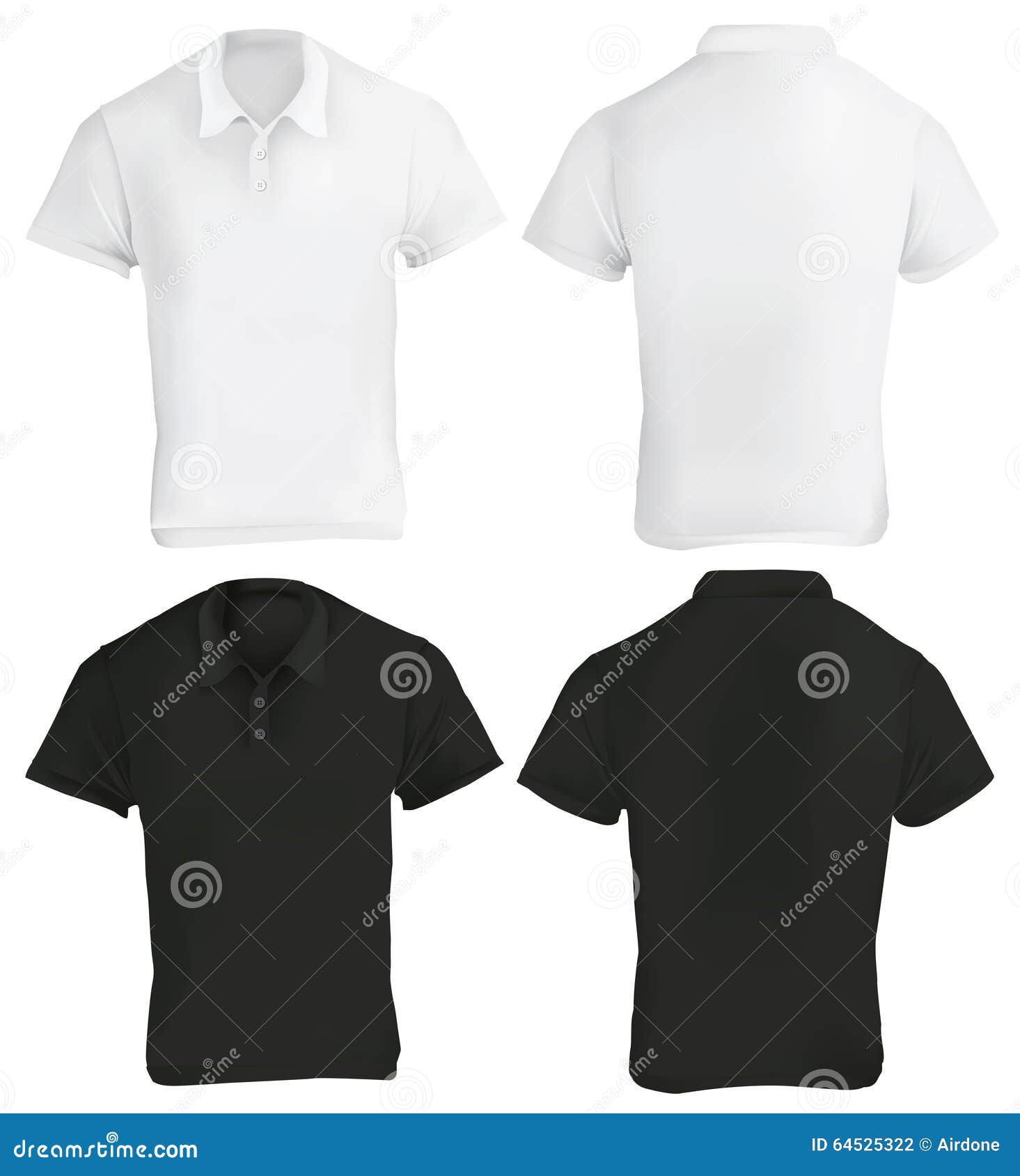 Black and White Polo Shirt Design Template Stock Vector - Illustration ...