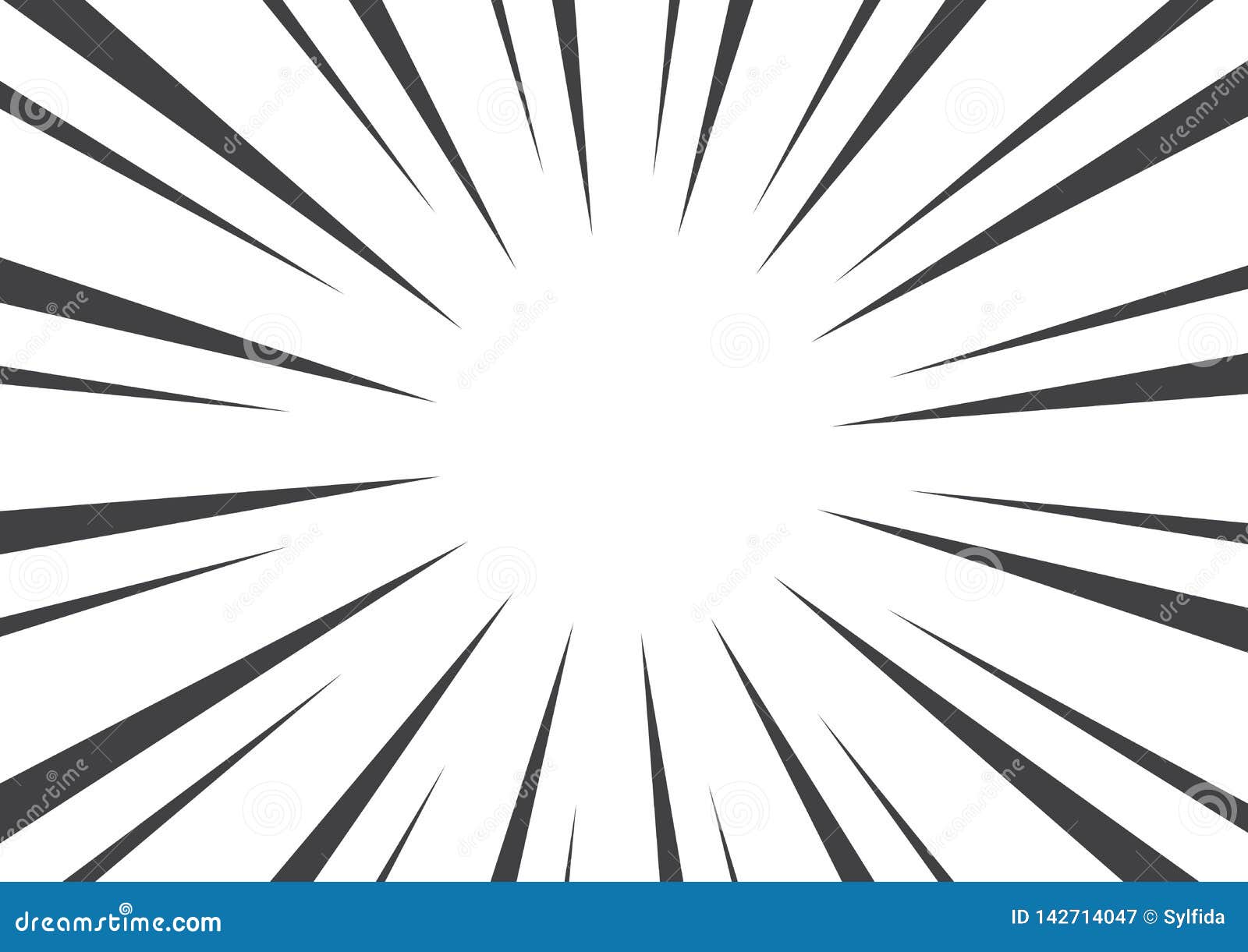 Black And White Pop Art Background With Sunbeams. Vector