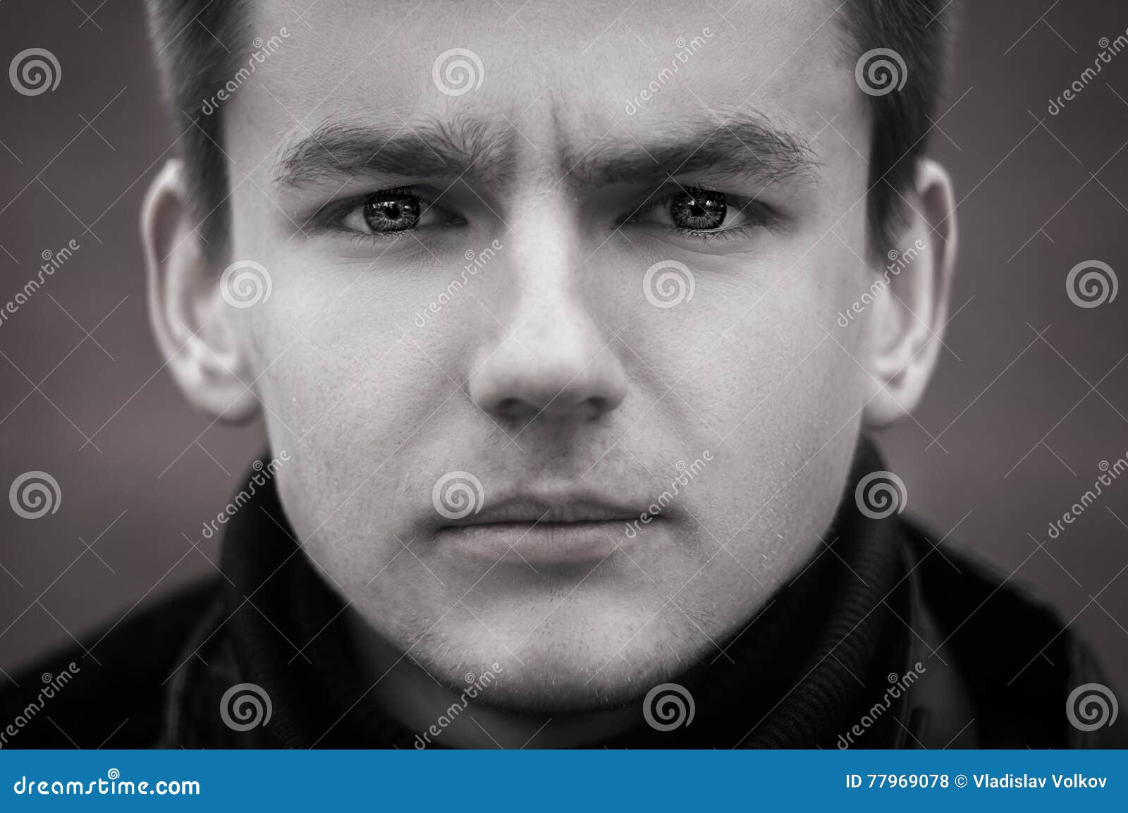 Black and White Portrait of a Sad Guy Stock Photo - Image of serious ...