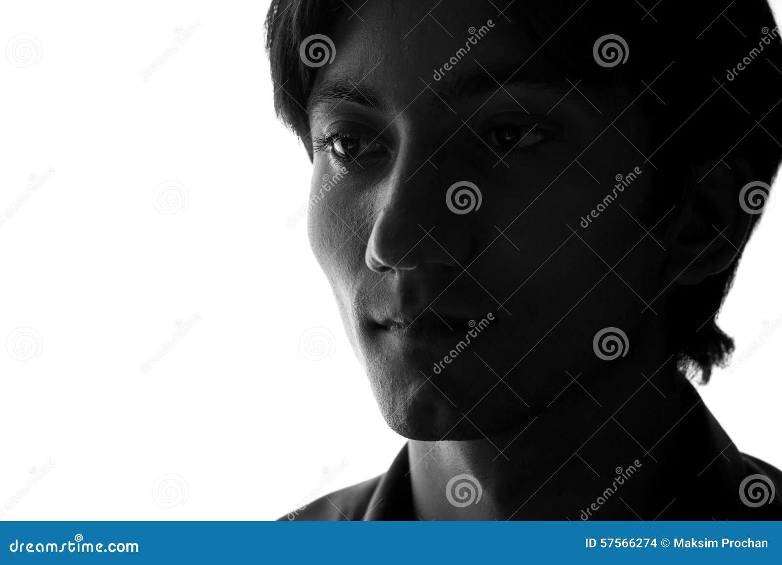 Blackandwhite Portrait of a Sad Man Stock Photo Image of person
