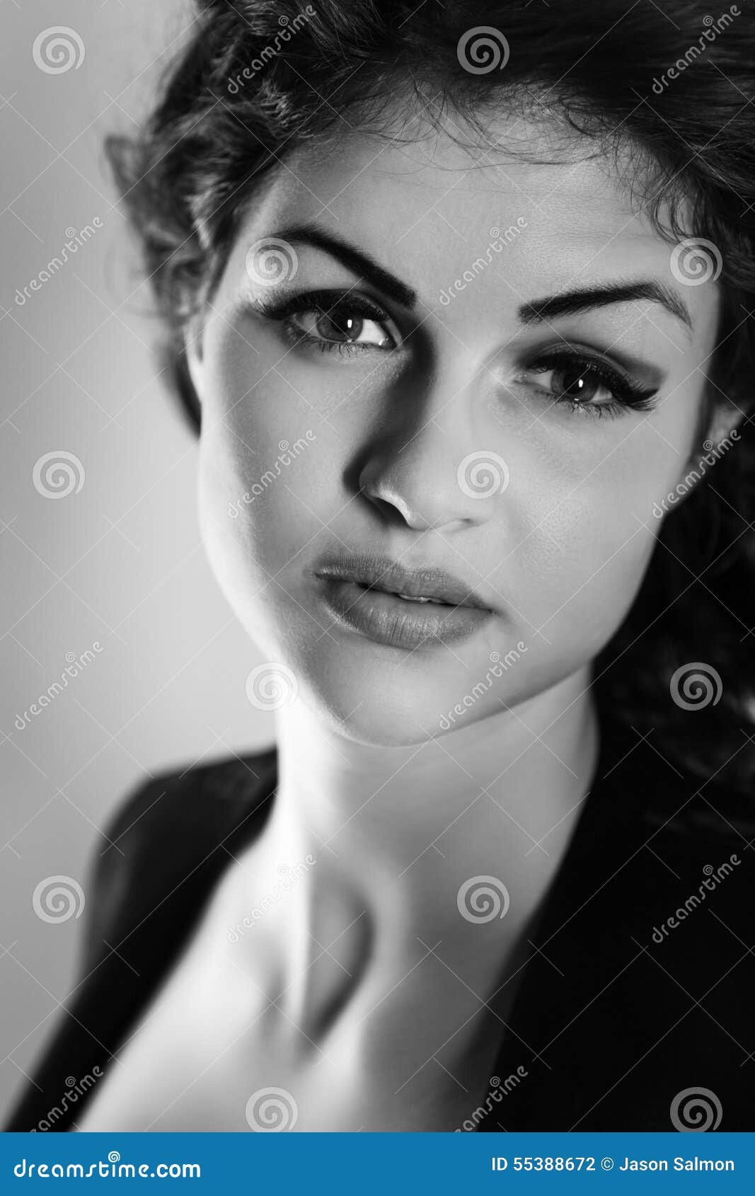 Black and white portrait stock photo. Image of lady, seductive - 55388672