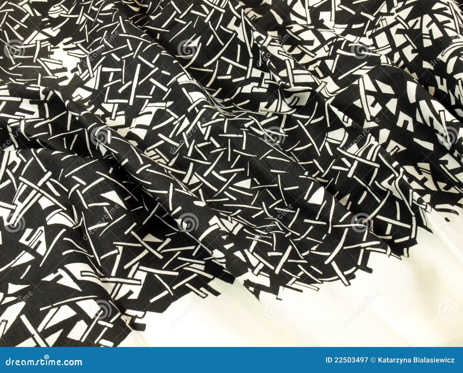 Black And White Printed Textile Royalty Free Stock Photography Image