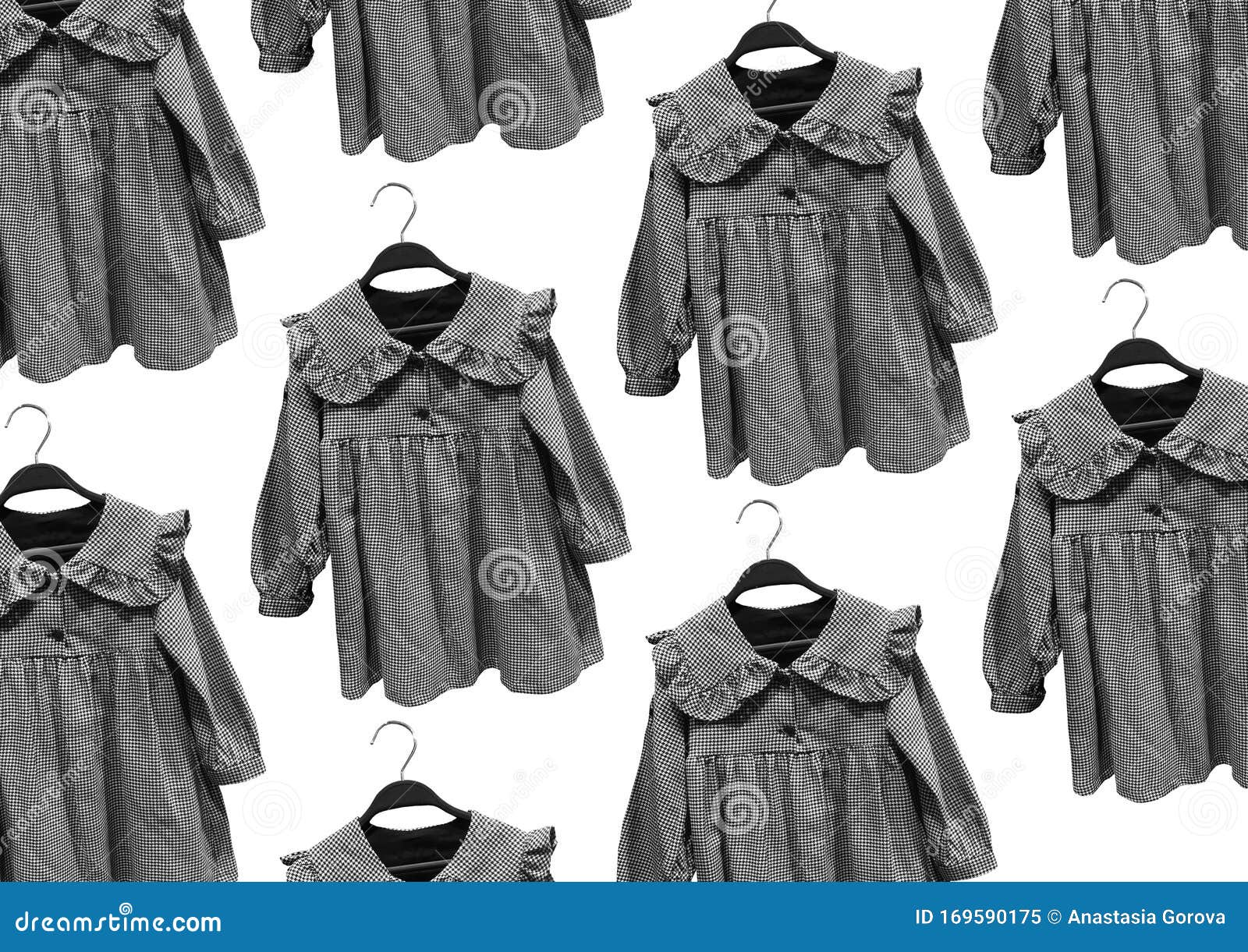 Mathis Bien educado Esperar Black and White Puritan Collar Dress Pattern Stock Image - Image of  garment, baby: 169590175