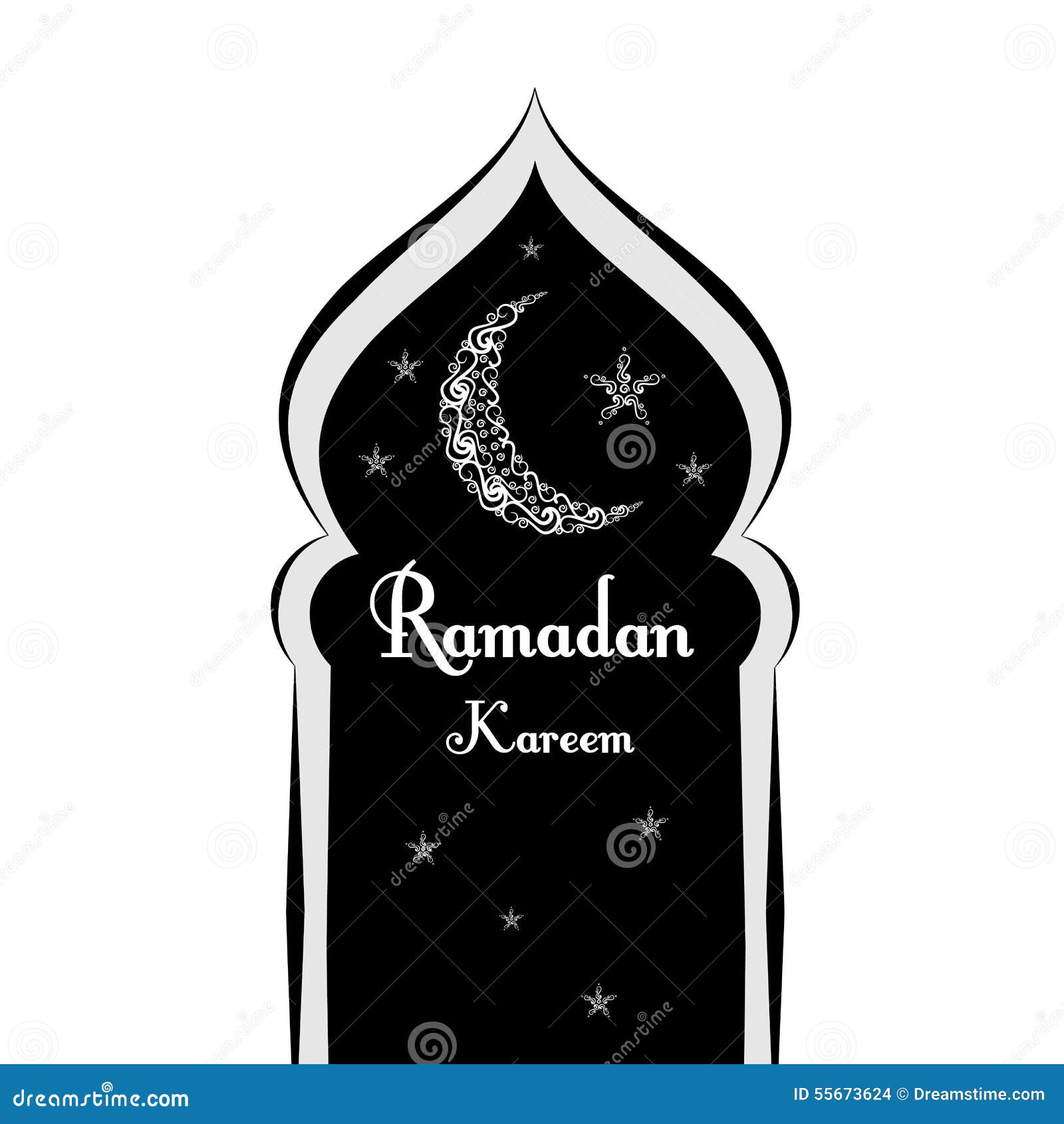 Black and White Ramadan Greetings Background. Ramadan Kareem Means. Mosque.  Vector Illustration Stock Vector - Illustration of festival, hari: 55673624