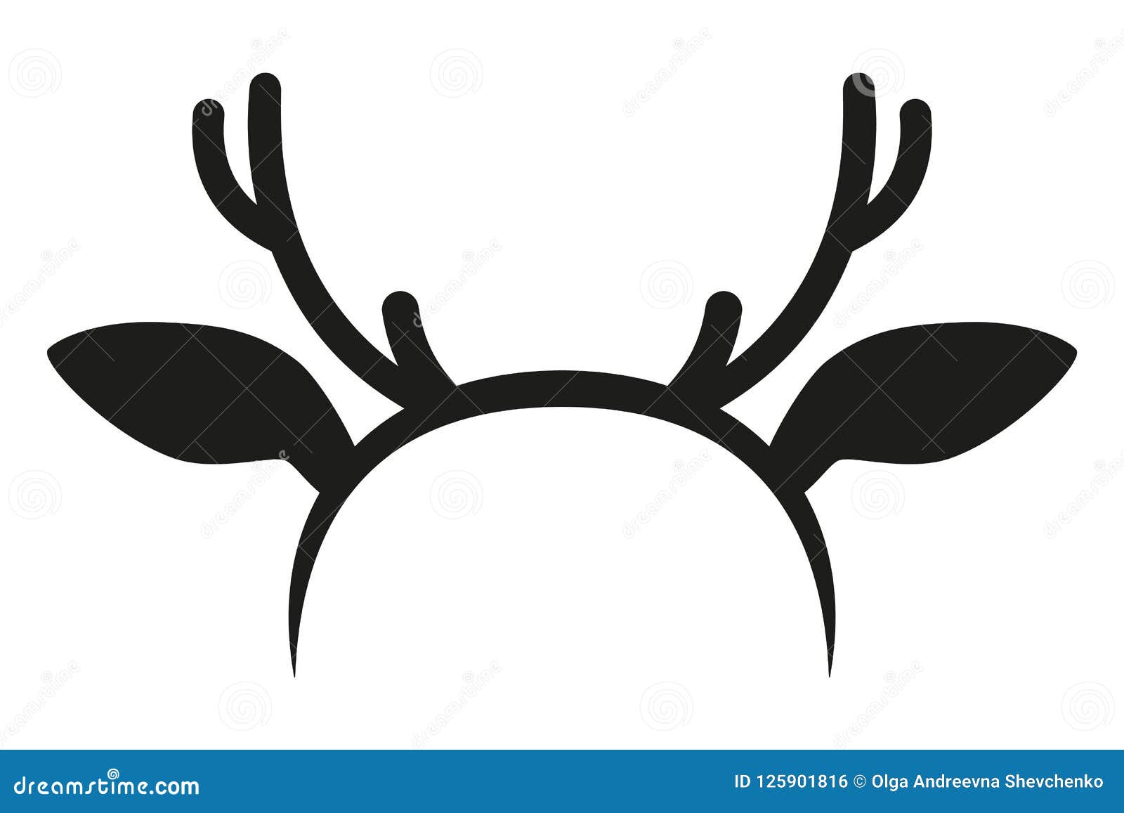 black and white reindeer antler hat silhouette