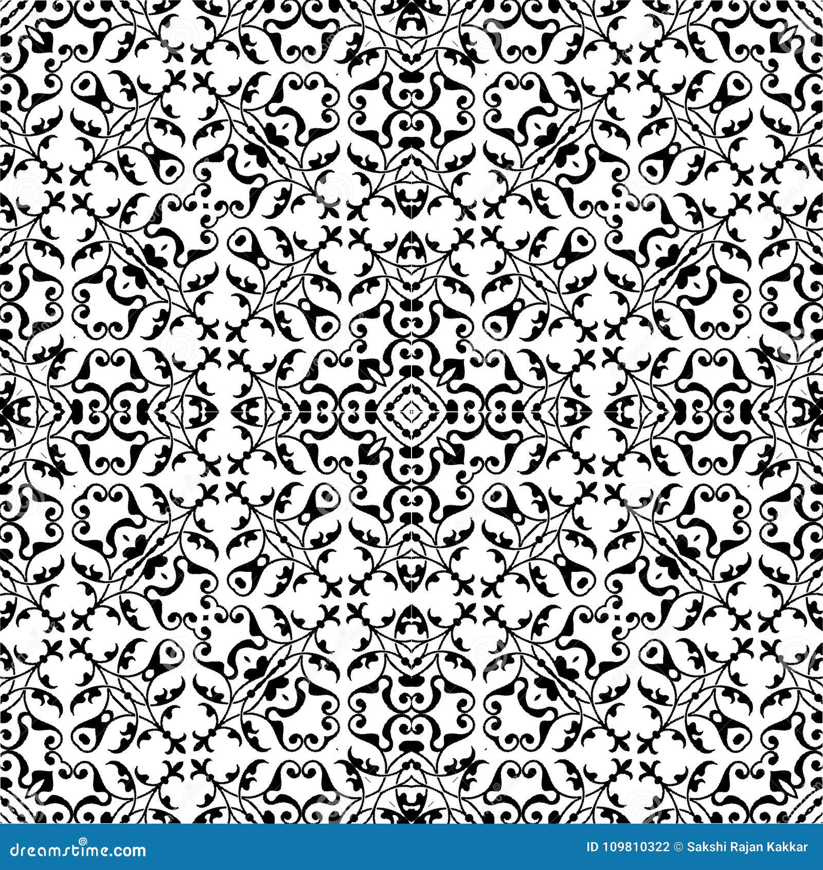 Black and White Repeat Pattern and Vector Image Stock Vector ...