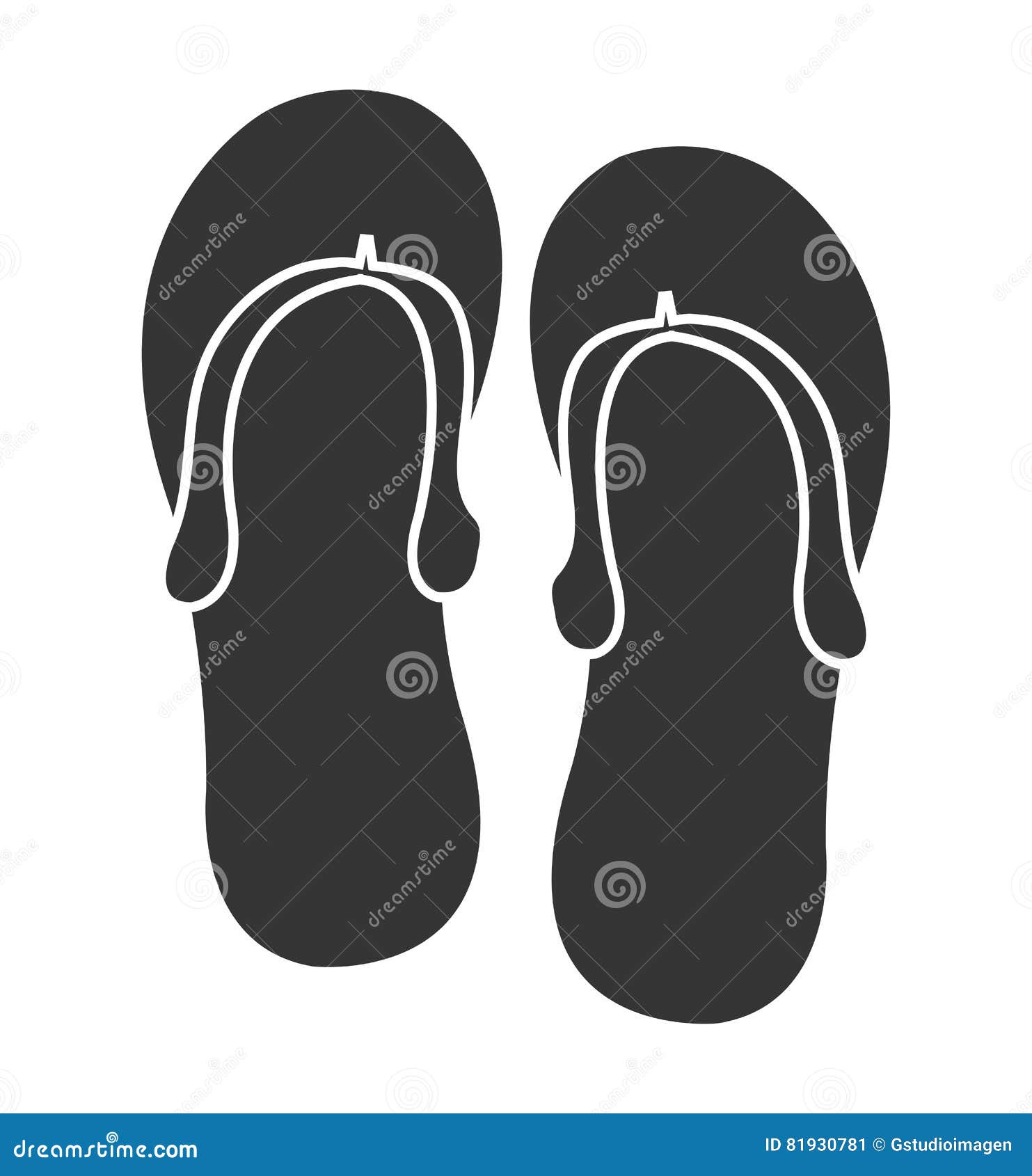 Black and White Sandals, Vector Graphic Stock Vector - Illustration of ...