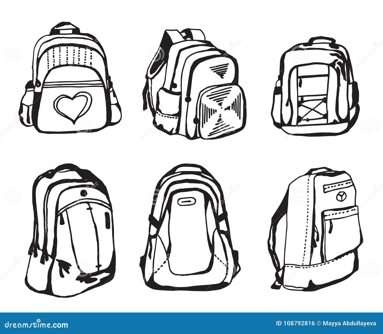 school bag clip art black and white