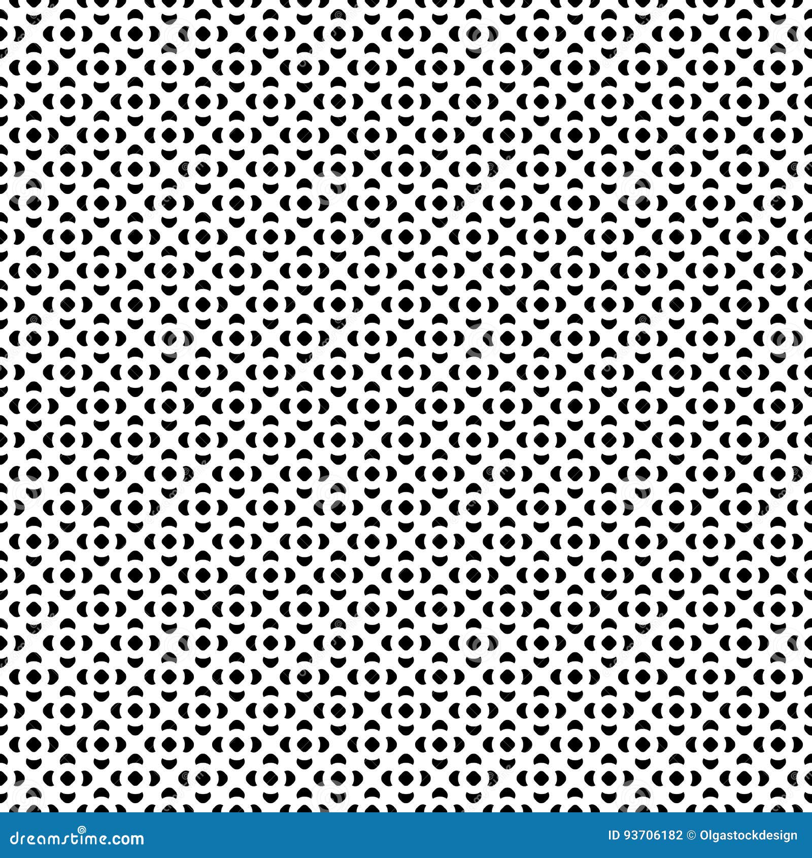 Black & White Seamless Pattern, Floral Texture Stock Vector