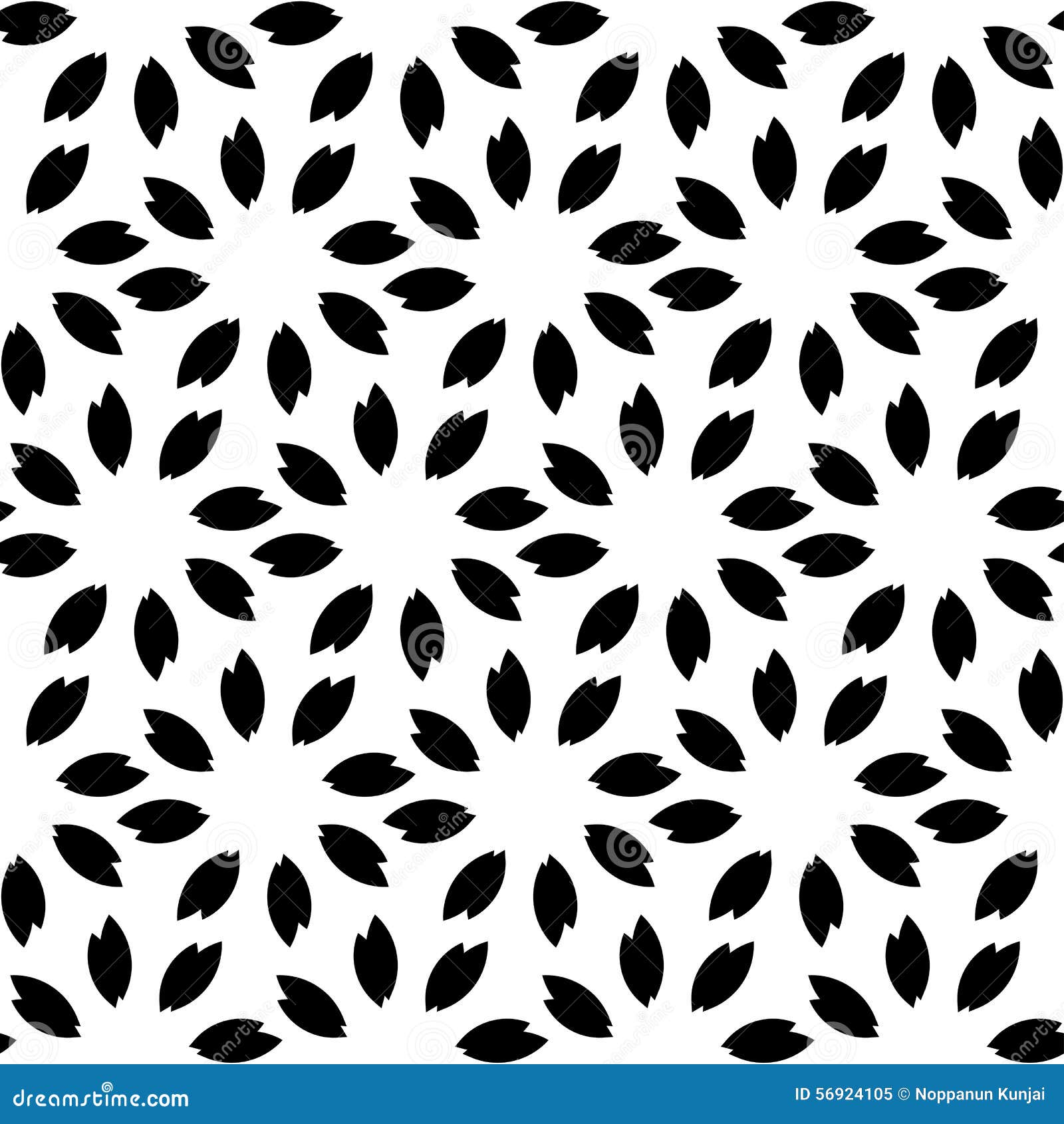 Black and White Seamless Pattern with Flower Style, Abstract Bac Stock ...
